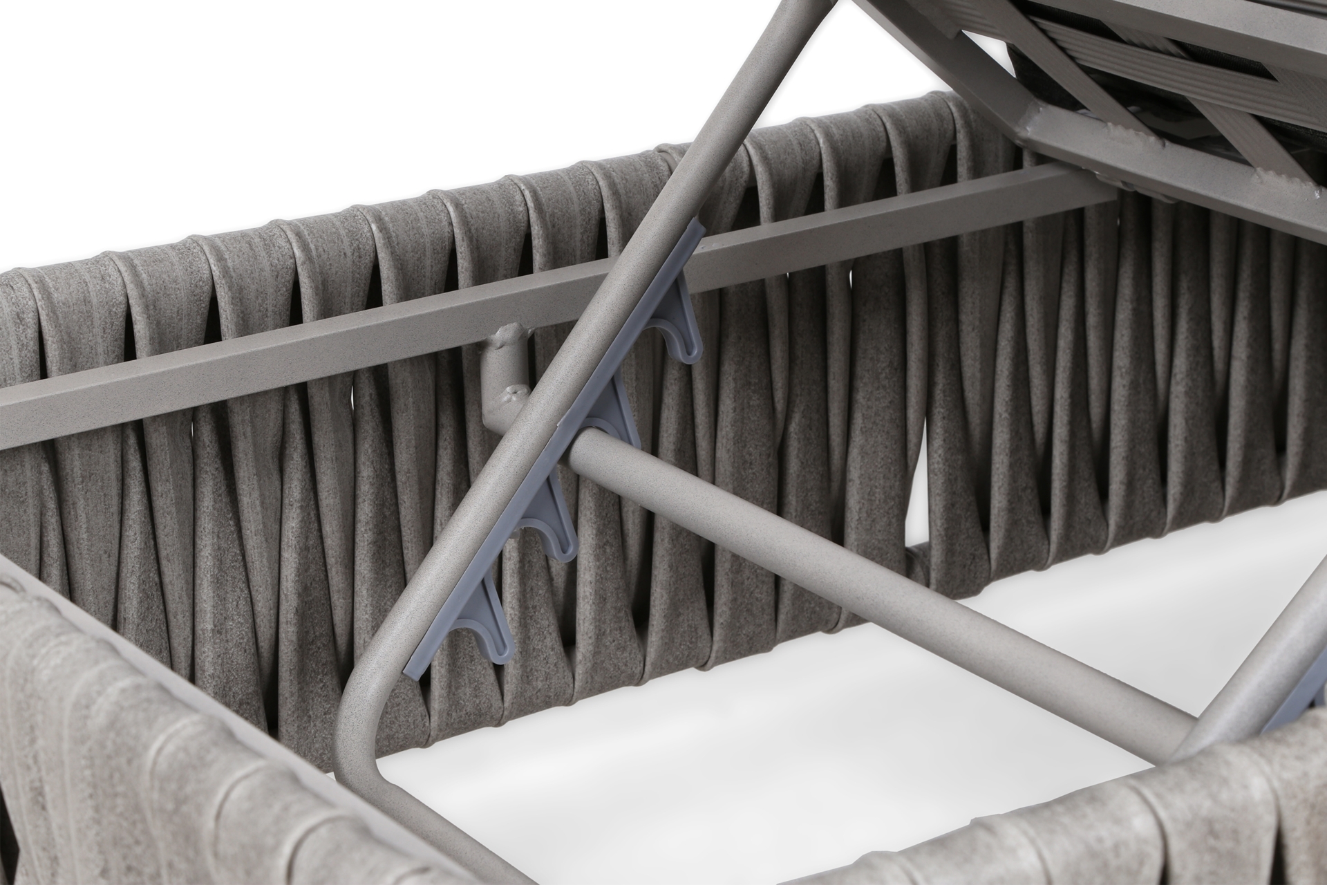 Leżak ogrodowy technorattanowy Samos Cream / Grey Melange