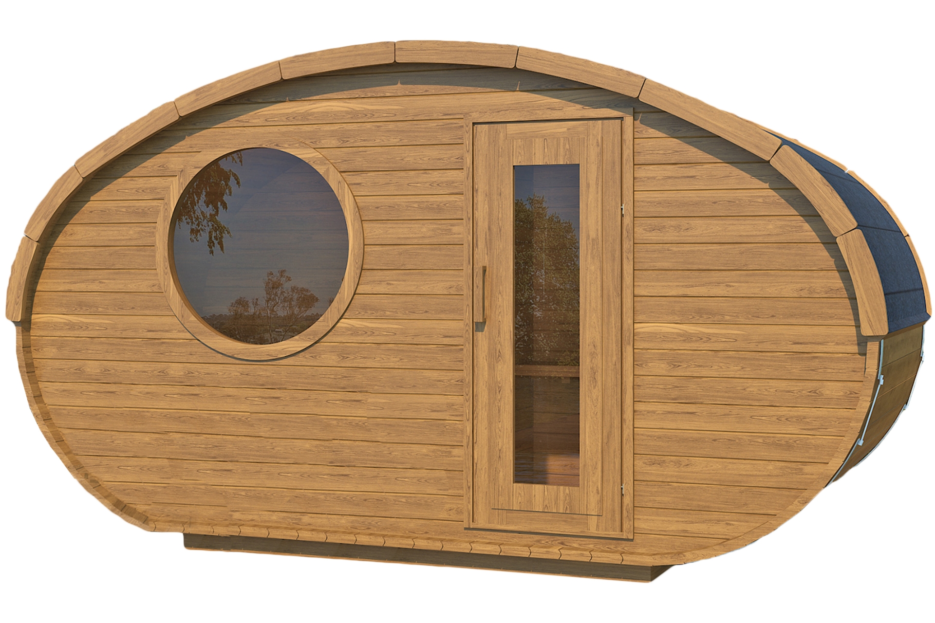 Sauna fińska zewnętrzna Hobbit Medium CLT 240 x 400 cm Sauna fińska zewnętrzna Hobbit Medium CLT 240 x 400 cm