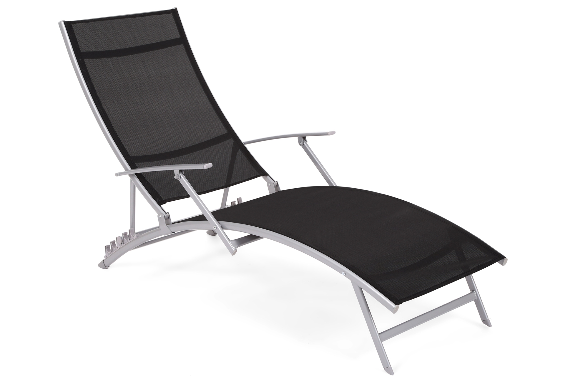 Leżak ogrodowy metalowy Summer Silver / Black