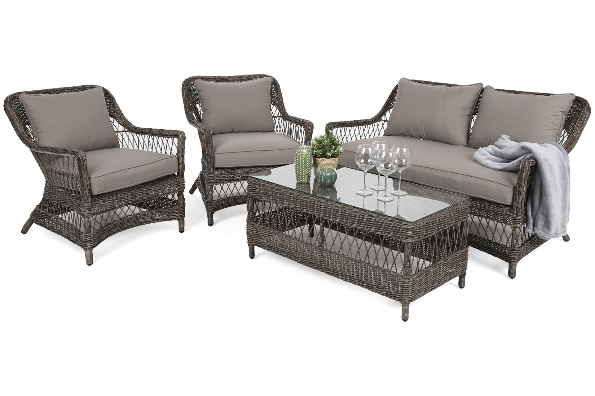 Meble ogrodowe technorattanowe Apulia Ginger / Brown Melange