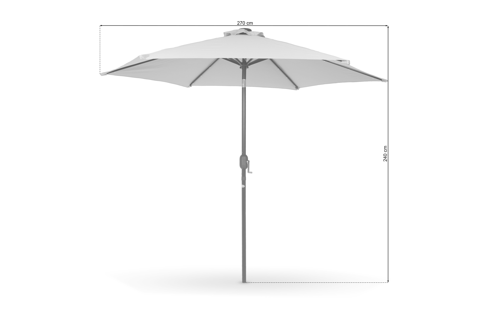 Parasol Malta z oświetleniem LED Grey / Ecru