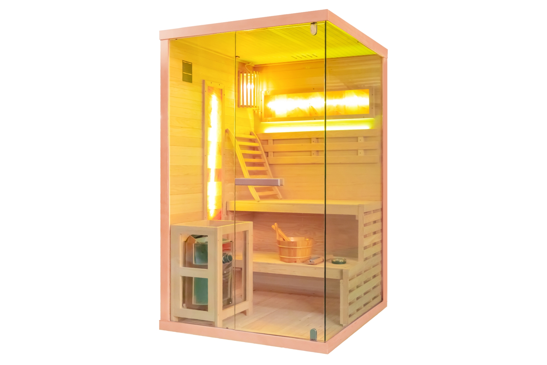 Sauna fińska narożna Nordum Pure 2-osobowa naturalna