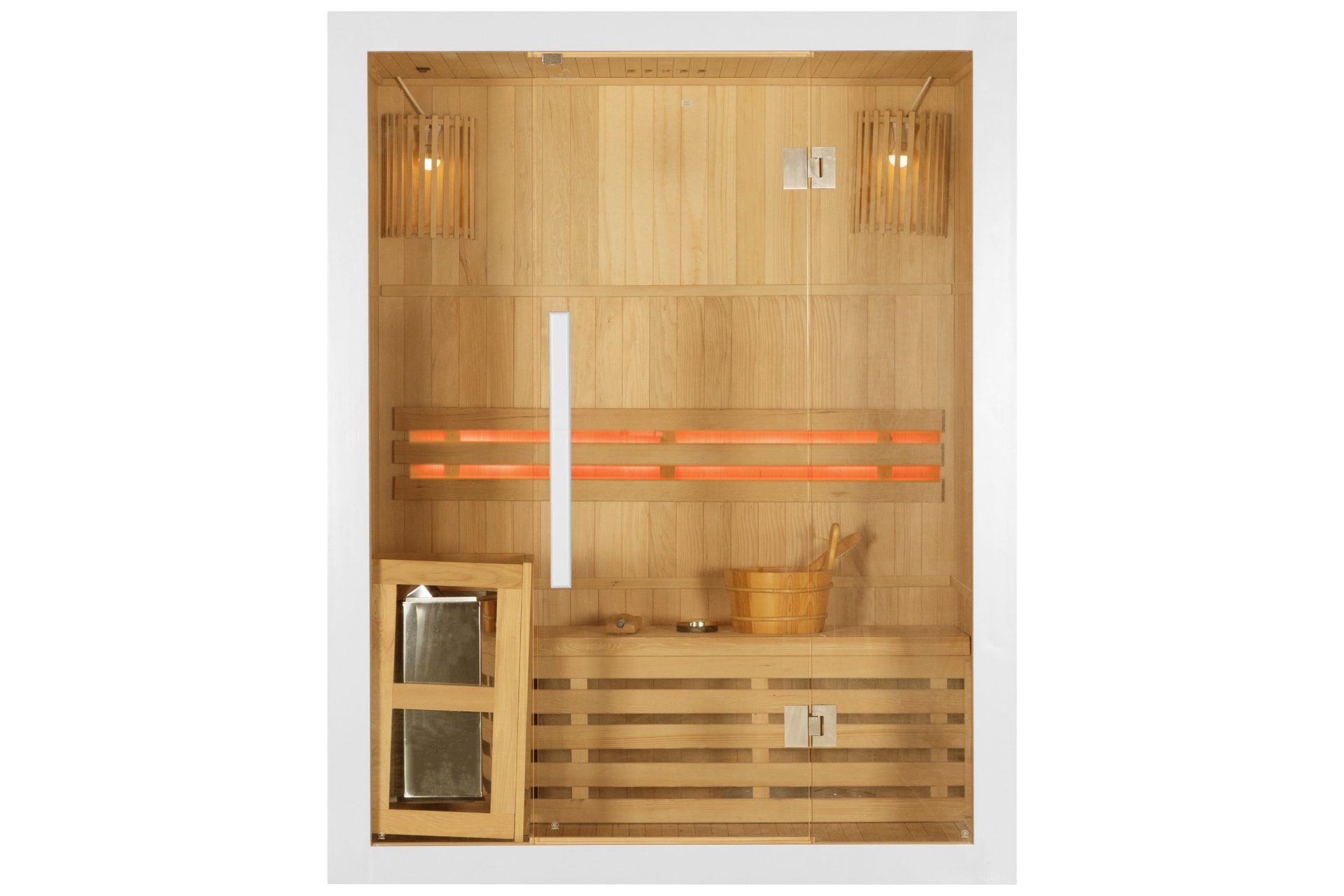Sauna fińska EA3 White z piecem - biała - dla 3 osób Sauna fińska EA3 White z piecem