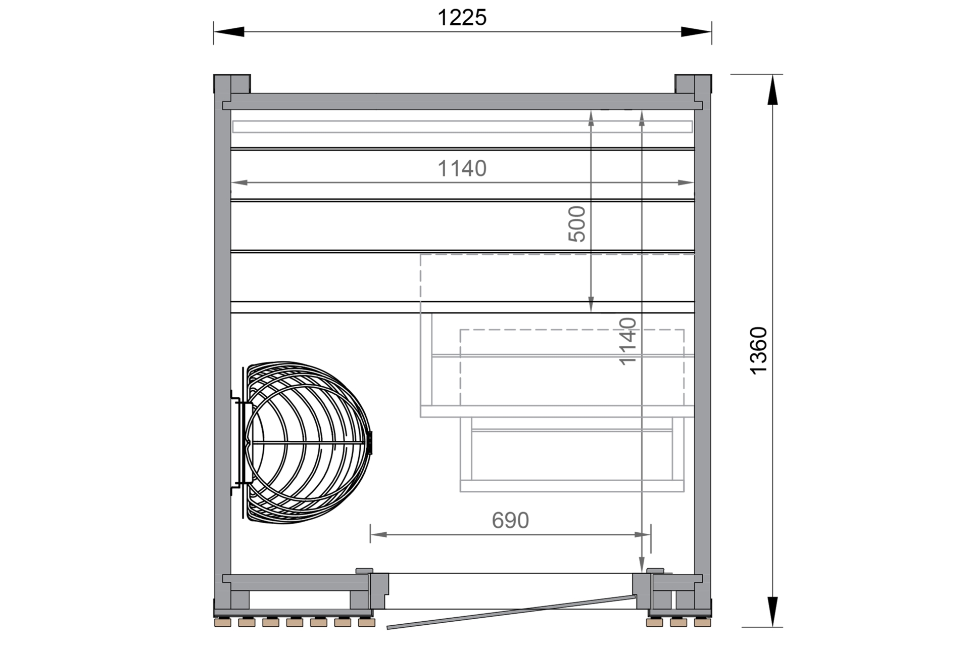 Sauna fińska zewnętrzna Leil® Saunas Viva 120 1-osobowa