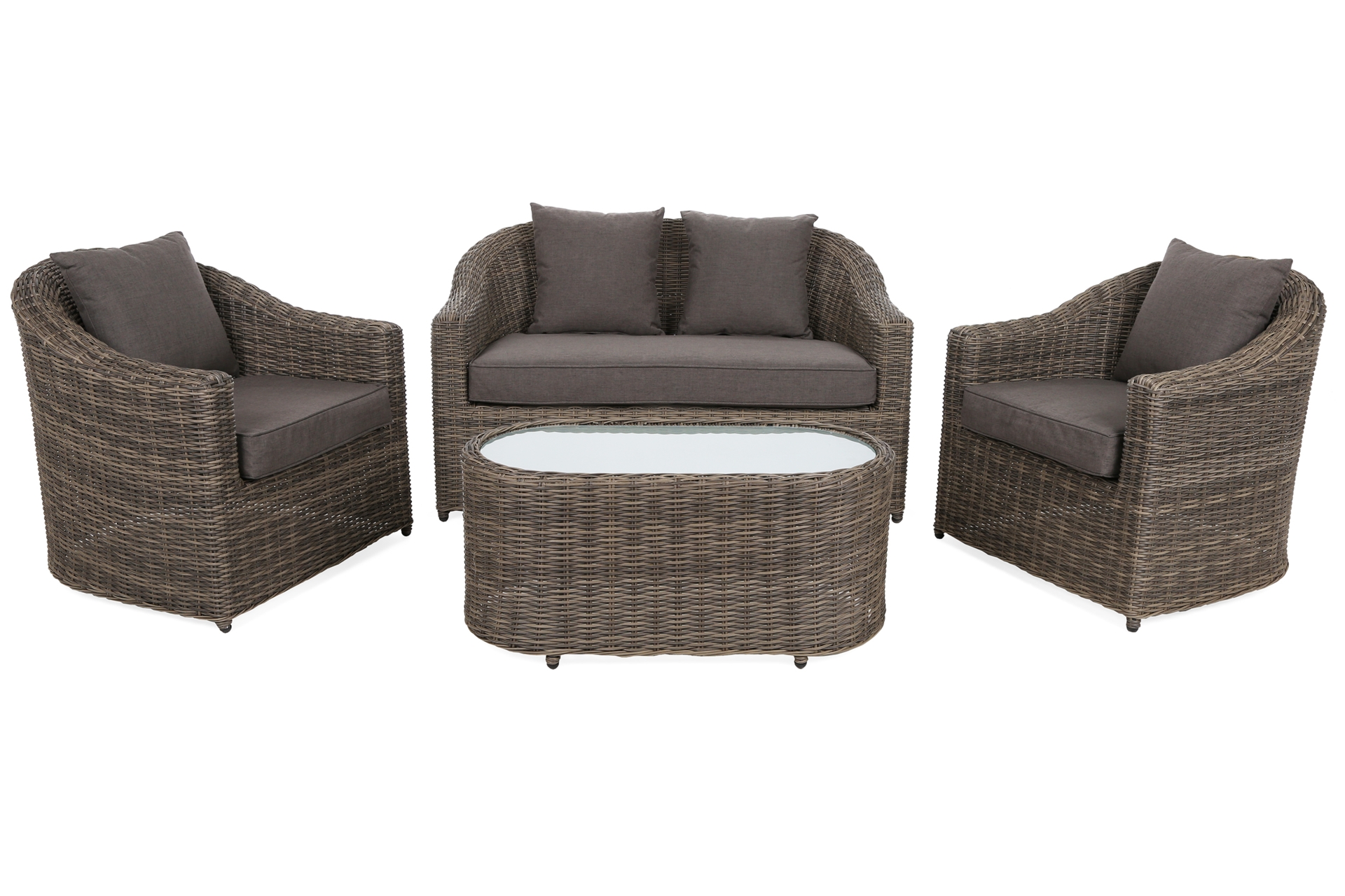 Meble ogrodowe technorattanowe Modena Silk Grey / Melange