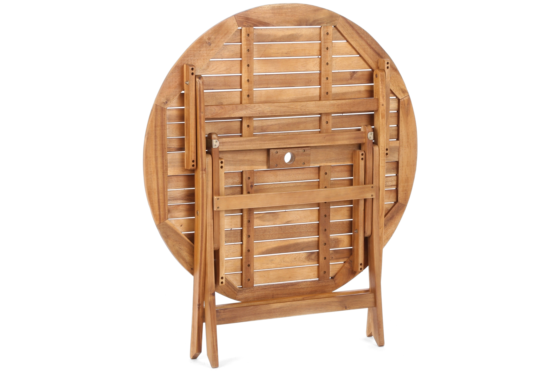 Meble ogrodowe drewniane Akacja Round Cross 4+1