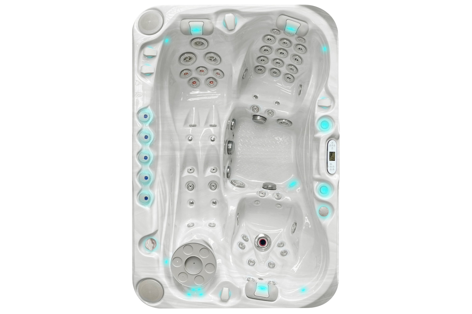 Wanna ogrodowa z hydromasażem Aquess Sensation 6102 3-osobowa Sterling White / OAK