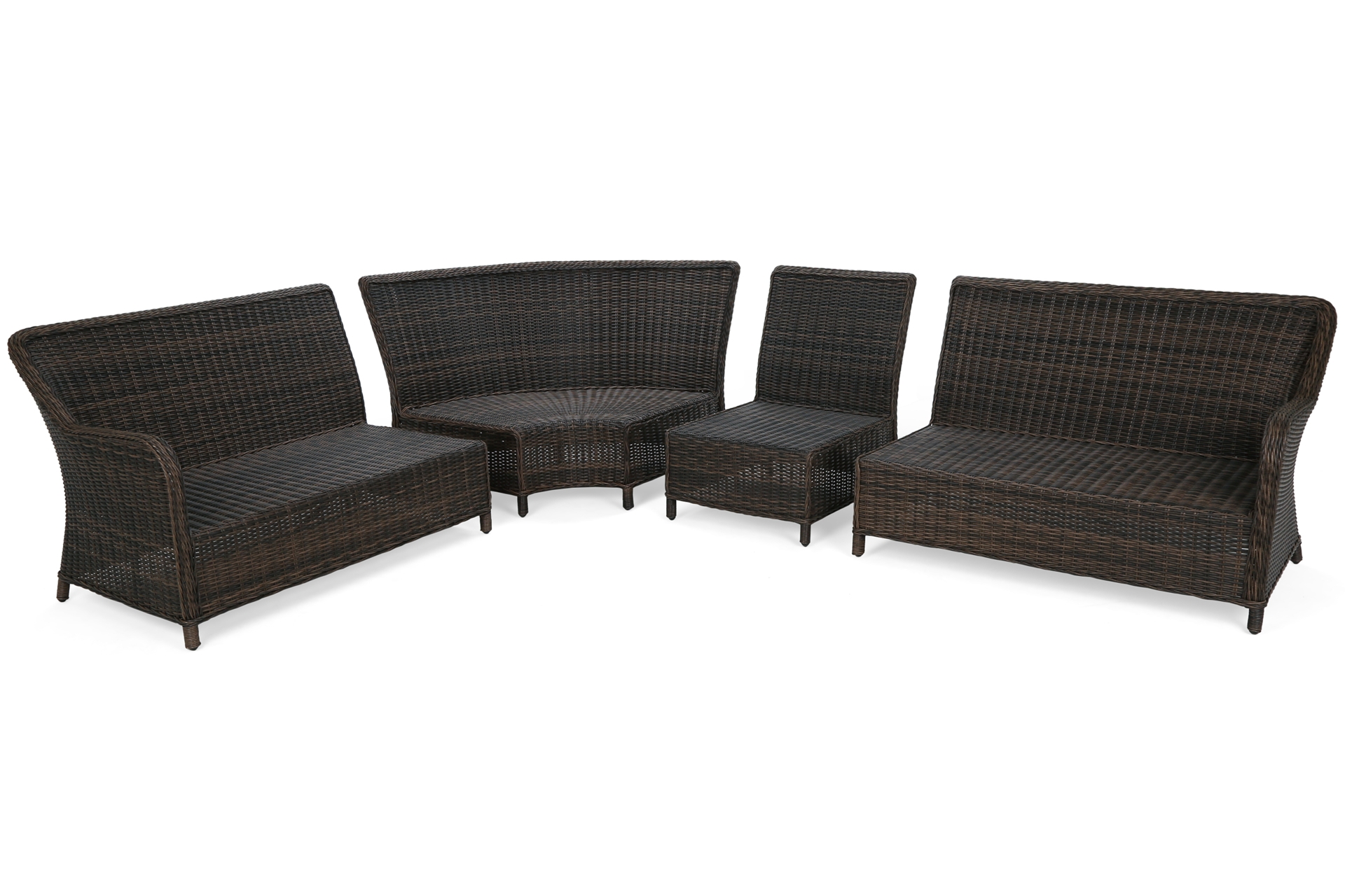 Narożne meble ogrodowe technorattanowe Windsor Brown Mat / Brown Melange