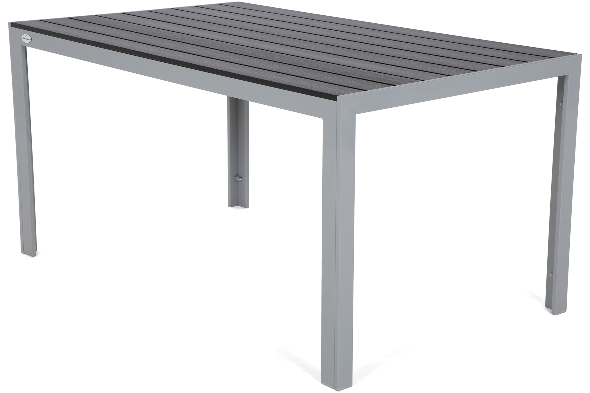 Meble ogrodowe aluminiowe IBIZA czarne z srebrnym stelażem Meble ogrodowe aluminiowe Ibiza 150 cm Silver / Black 6+1