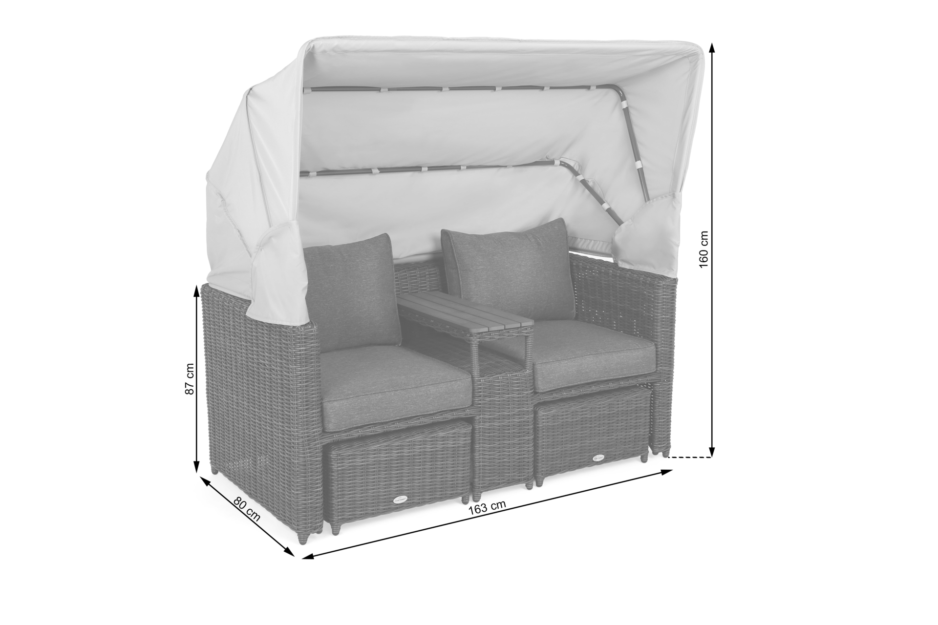 Kosz ogrodowy technorattanowy Michigan White / Grey