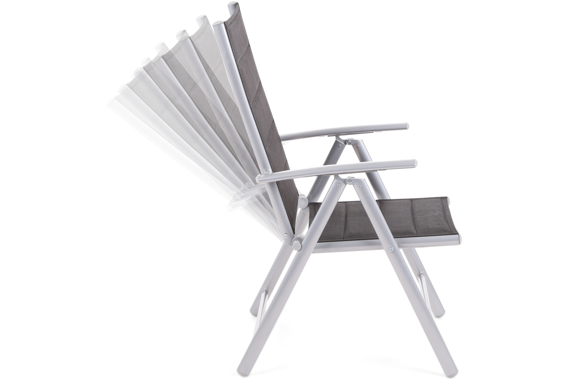 Meble ogrodowe aluminiowe IBIZA czarne z srebrnym stelażem Meble ogrodowe aluminiowe Ibiza 150 cm Silver / Black 6+1