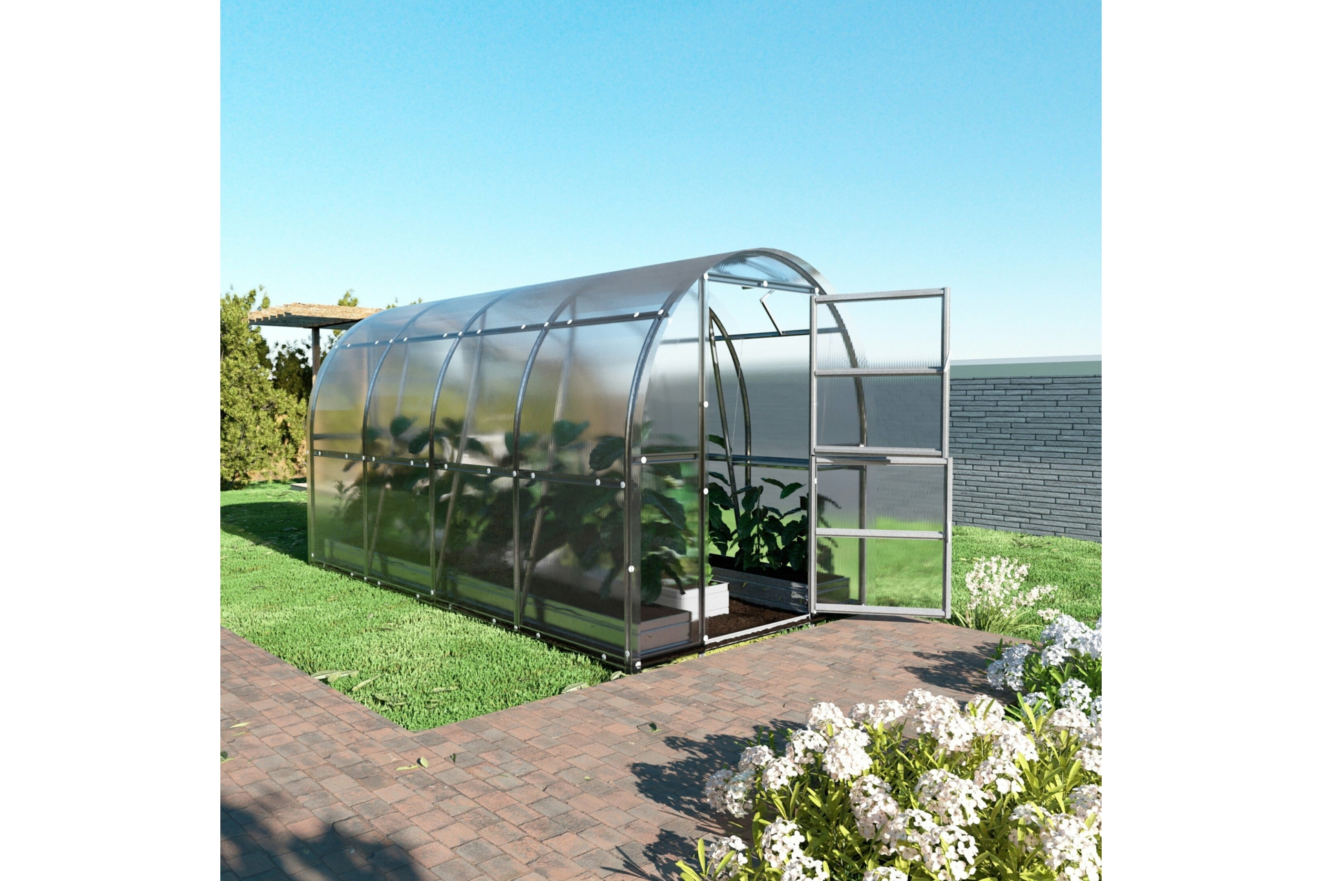 Szklarnia z poliwęglanu 2x4 m Terplant Comfort, poliwęglan 4 mm Szklarnia ogrodowa z poliwęglanu Terplant Comfort 2x4 m