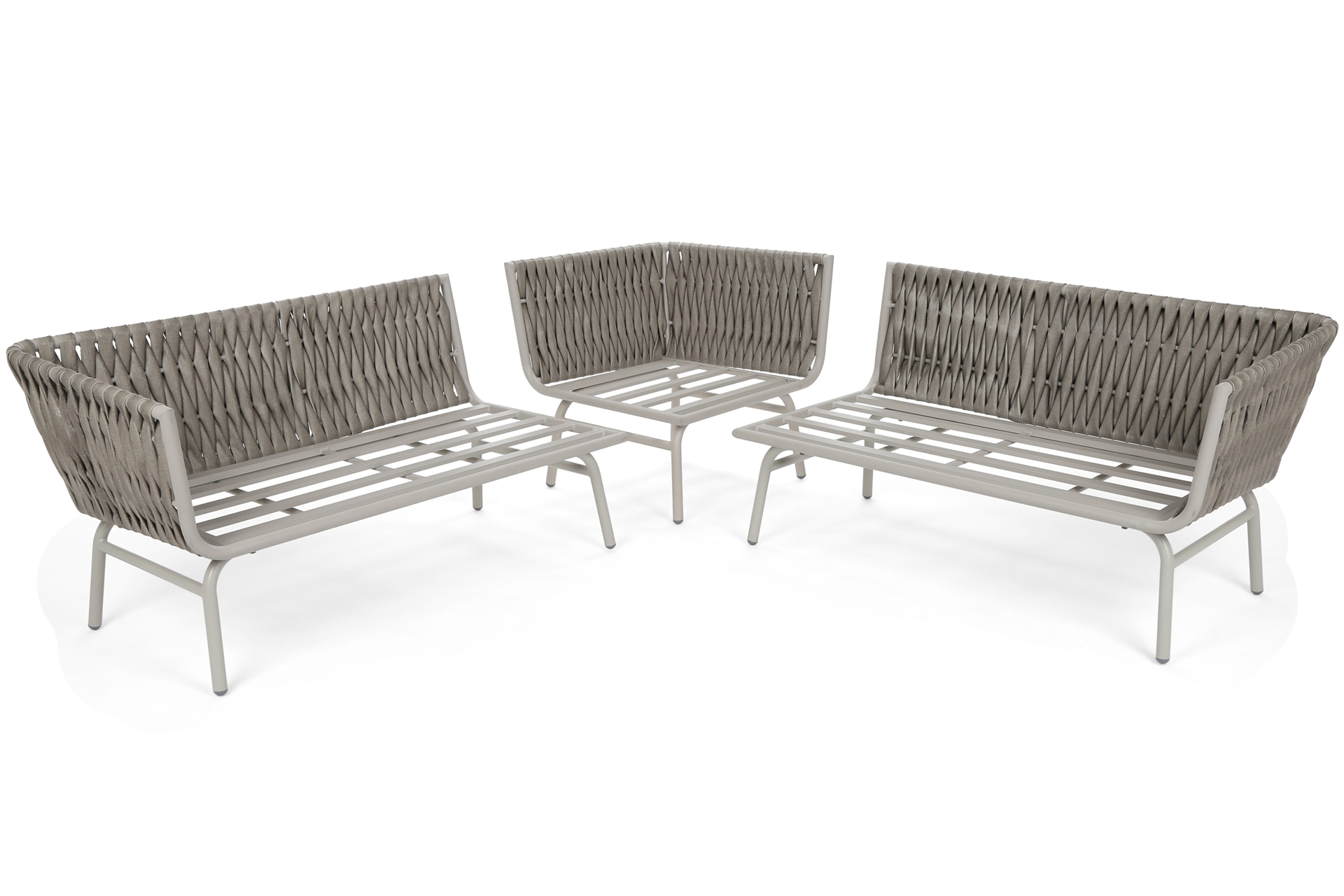 Narożnik ogrodowy technorattanowy Tasos Cream / Grey Melange