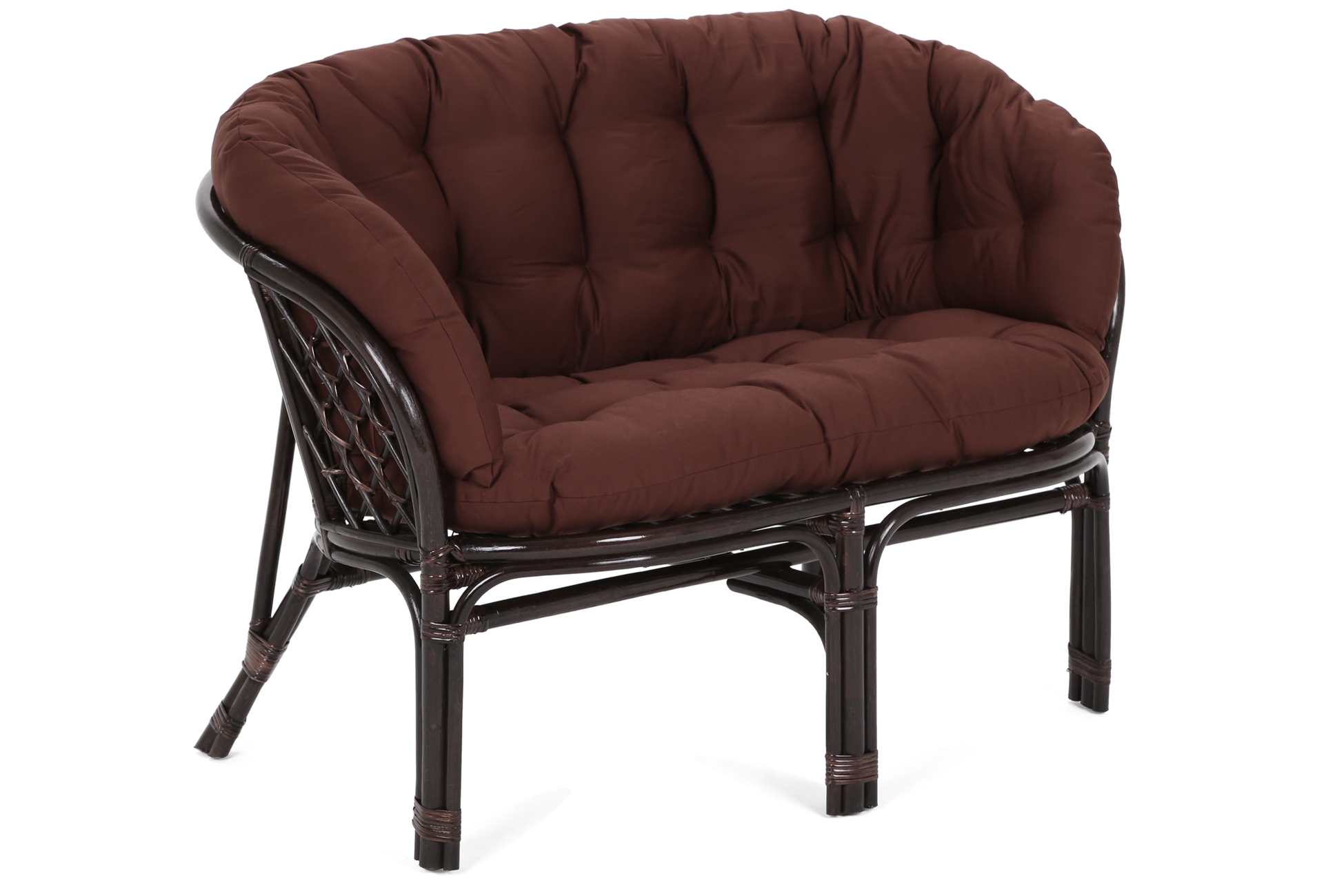 Komplet z rattanu: sofa, 2 fotele, stolik ze szklanym blatem Meble ogrodowe rattanowe Bahama Brown / Brown 3+1