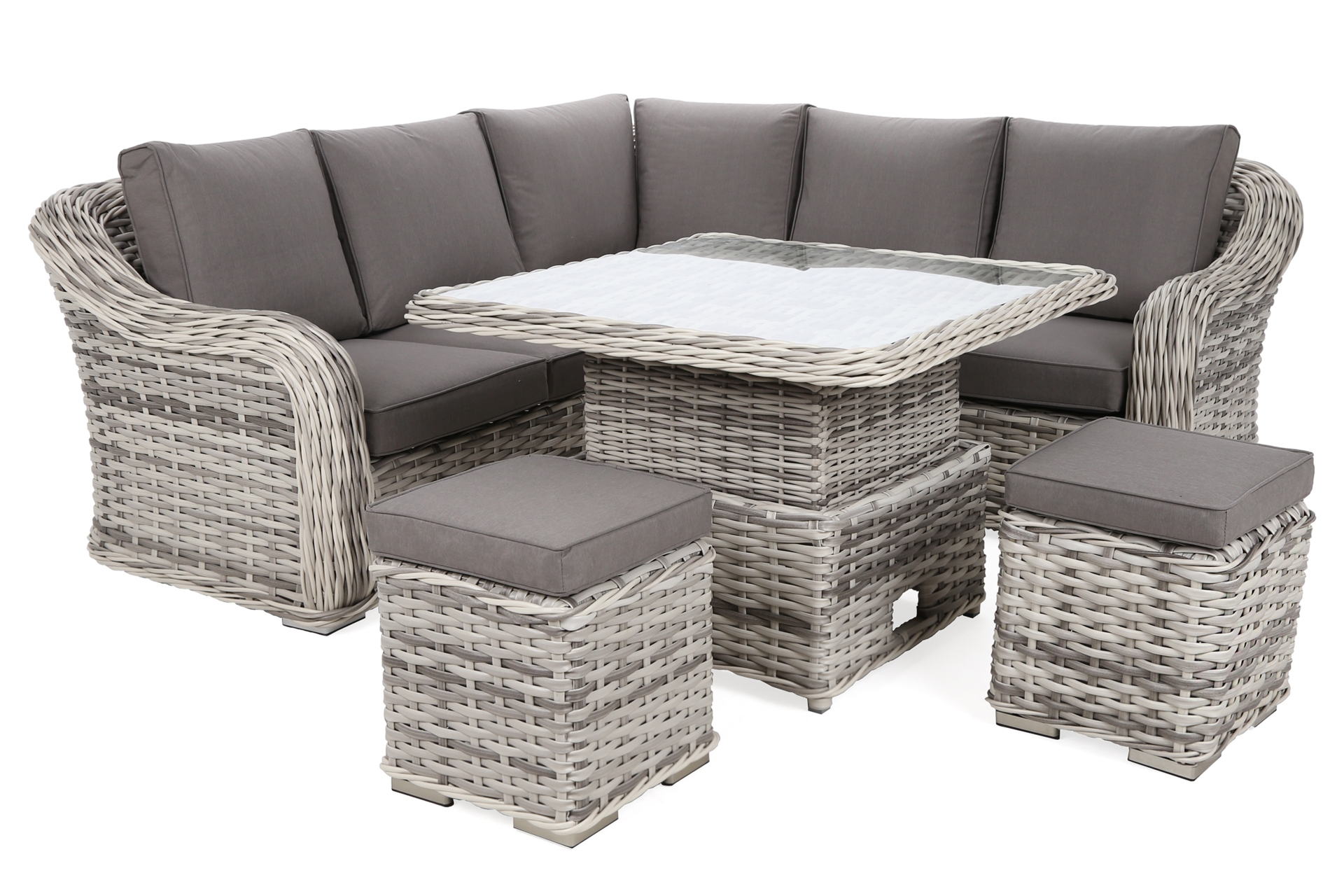 Narożny zestaw mebli ogrodowych Foggia Basic Light Grey / Grey