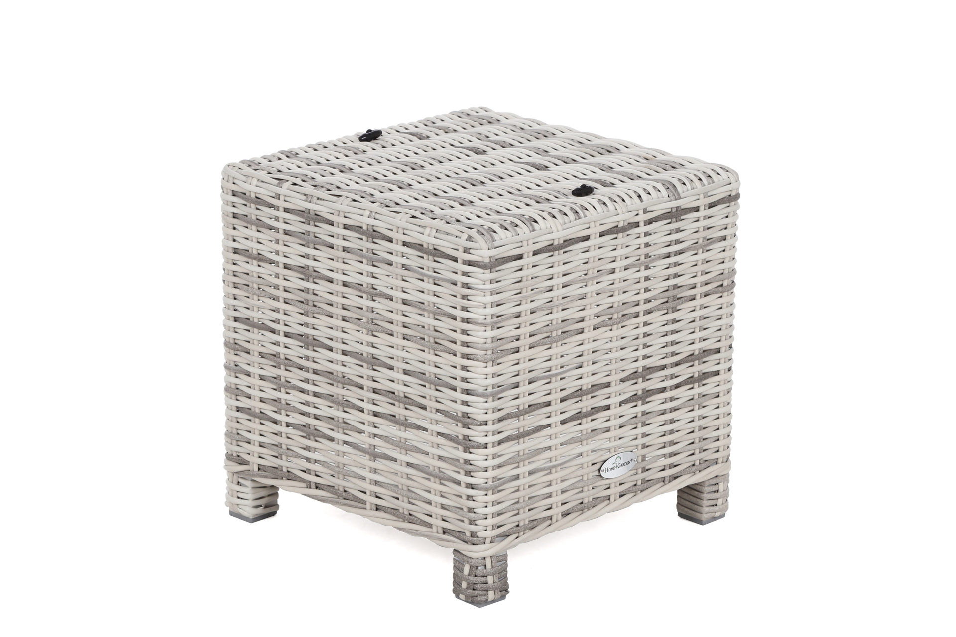 Narożny zestaw mebli ogrodowych prawy Alicante Light Grey / Grey Melange z pufami