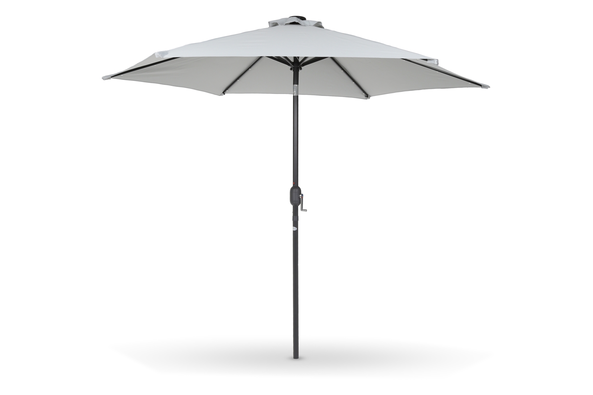 Parasol Malta z oświetleniem LED Grey / Light Grey- jasnoszary Parasol ogrodowy okrągły Malta Grey / Light Grey Ø 270 cm z oświetleniem LED
