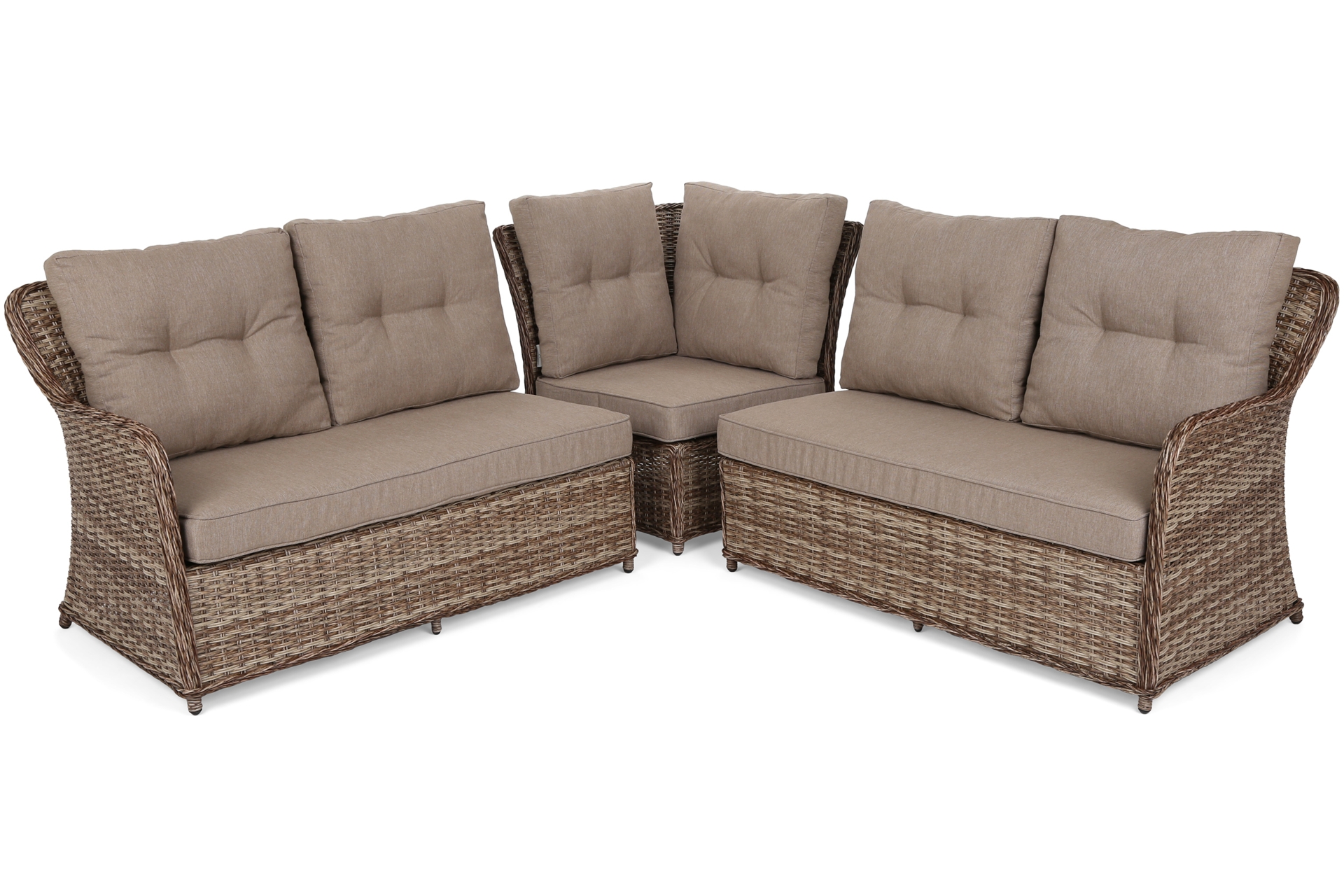 Narożny zestaw mebli ogrodowych Bergamo Ginger / Brown Melange