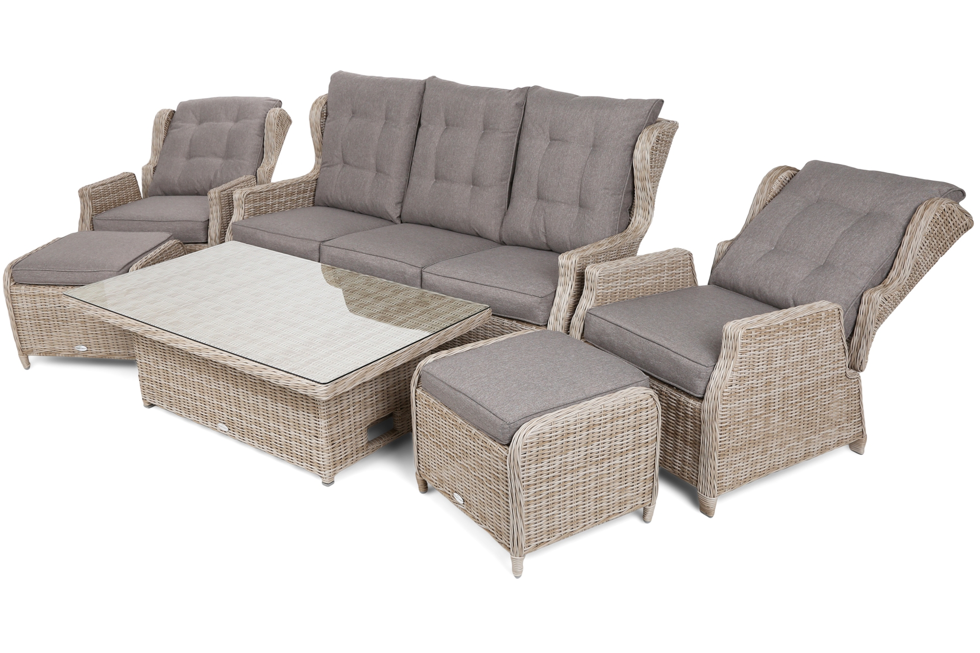 Meble ogrodowe technorattanowe Memfis Beige / Beige Melange