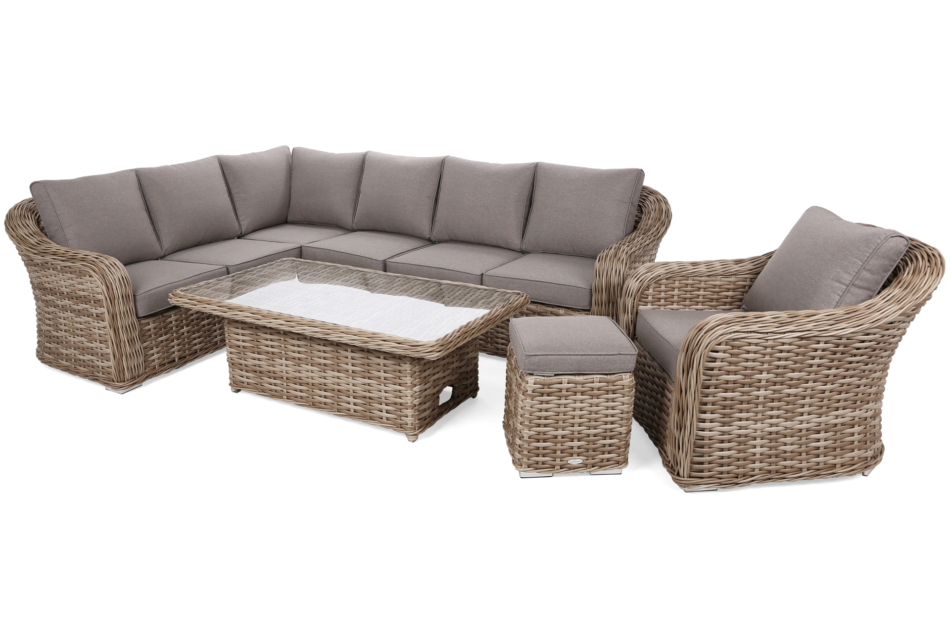 Narożny zestaw mebli ogrodowych Foggia Beige / Beige Melange