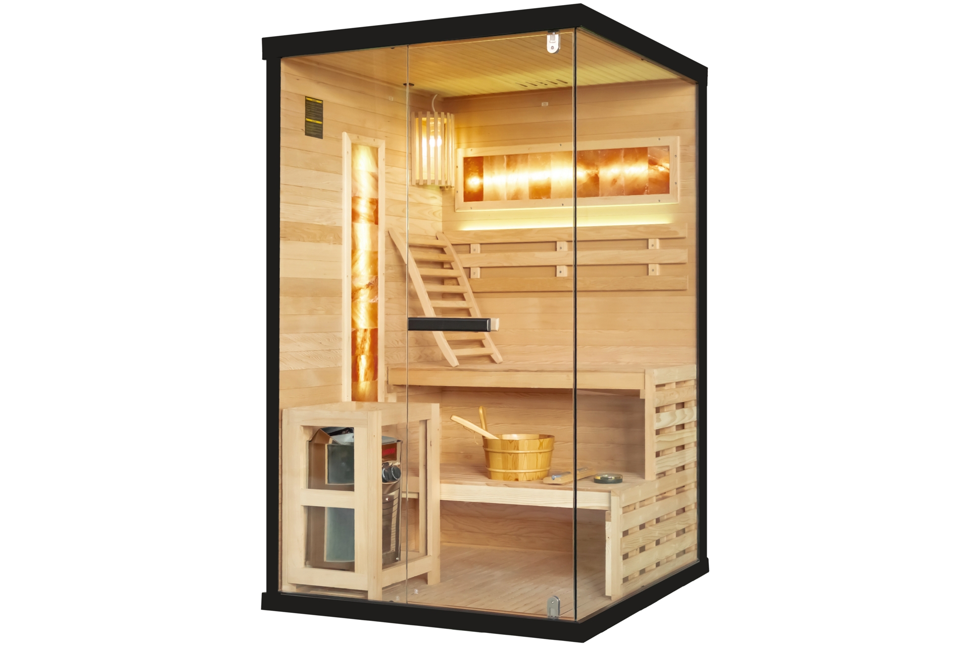 Sauna fińska narożna Nordum Pure 2-osobowa czarna