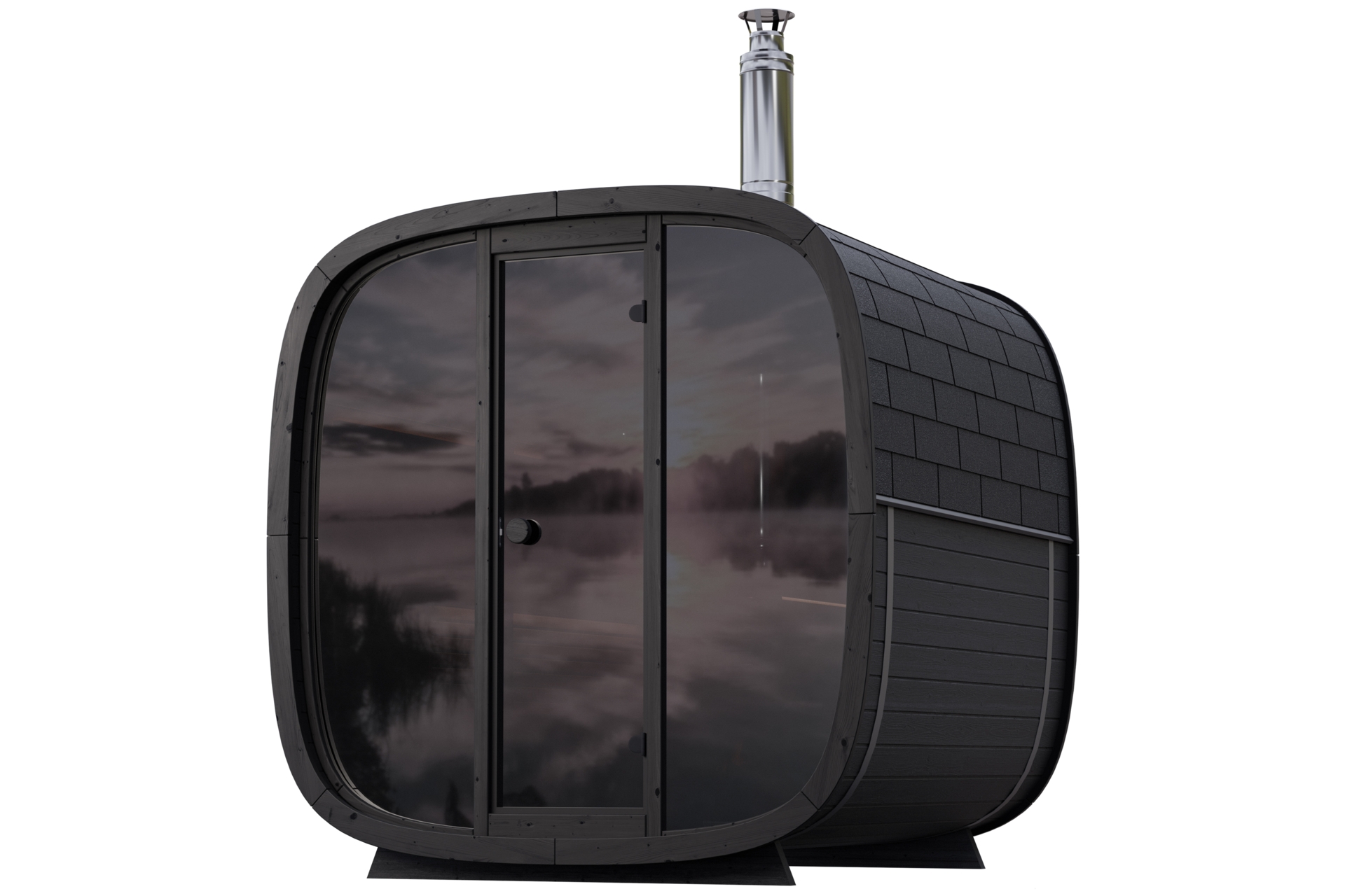 Sauna fińska zewnętrzna Leil® Saunas Black Cube Comfort 6-osobowa