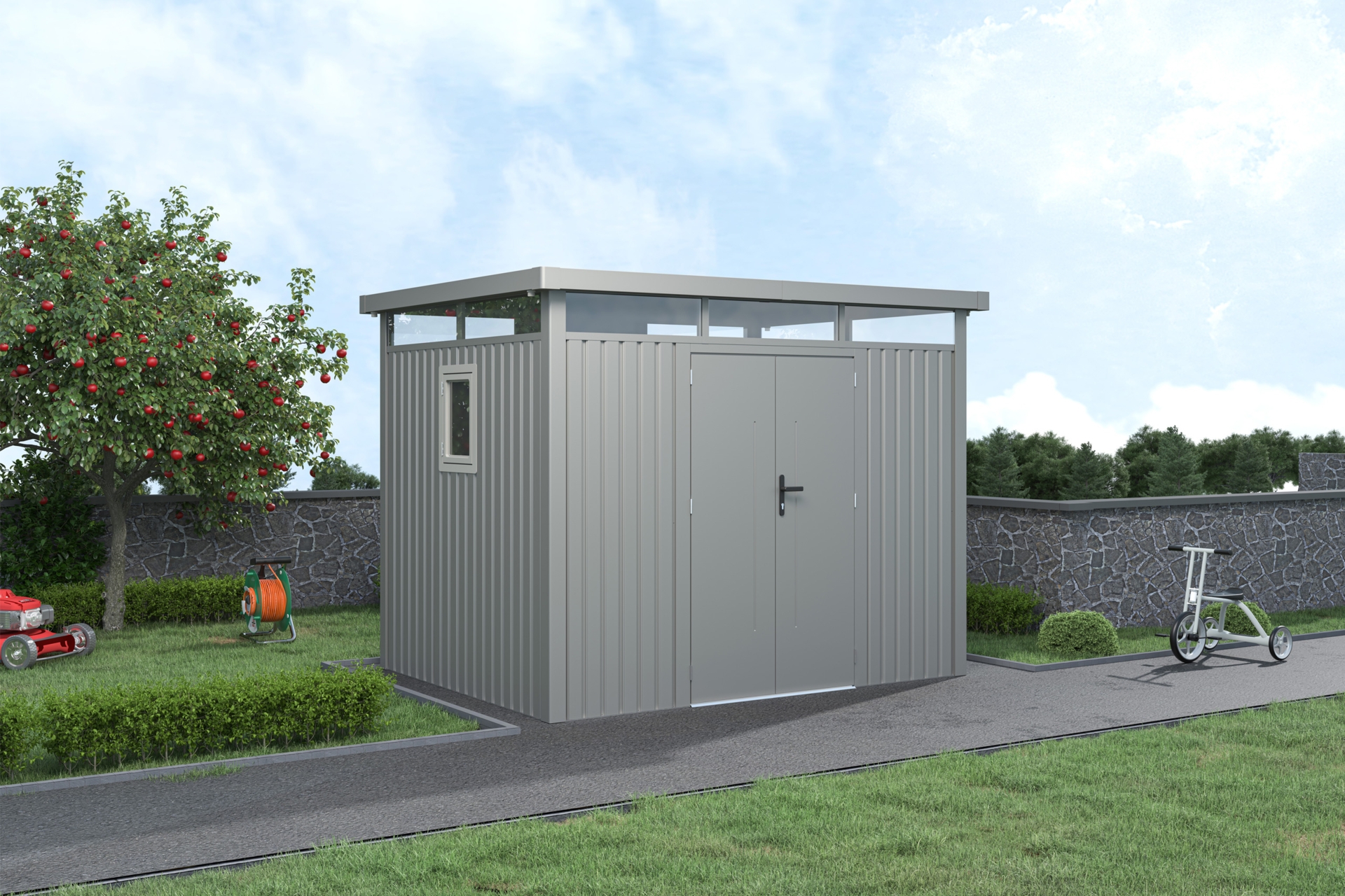 Domek narzędziowy Kopenhaga 294 x 230 cm Silver Grey