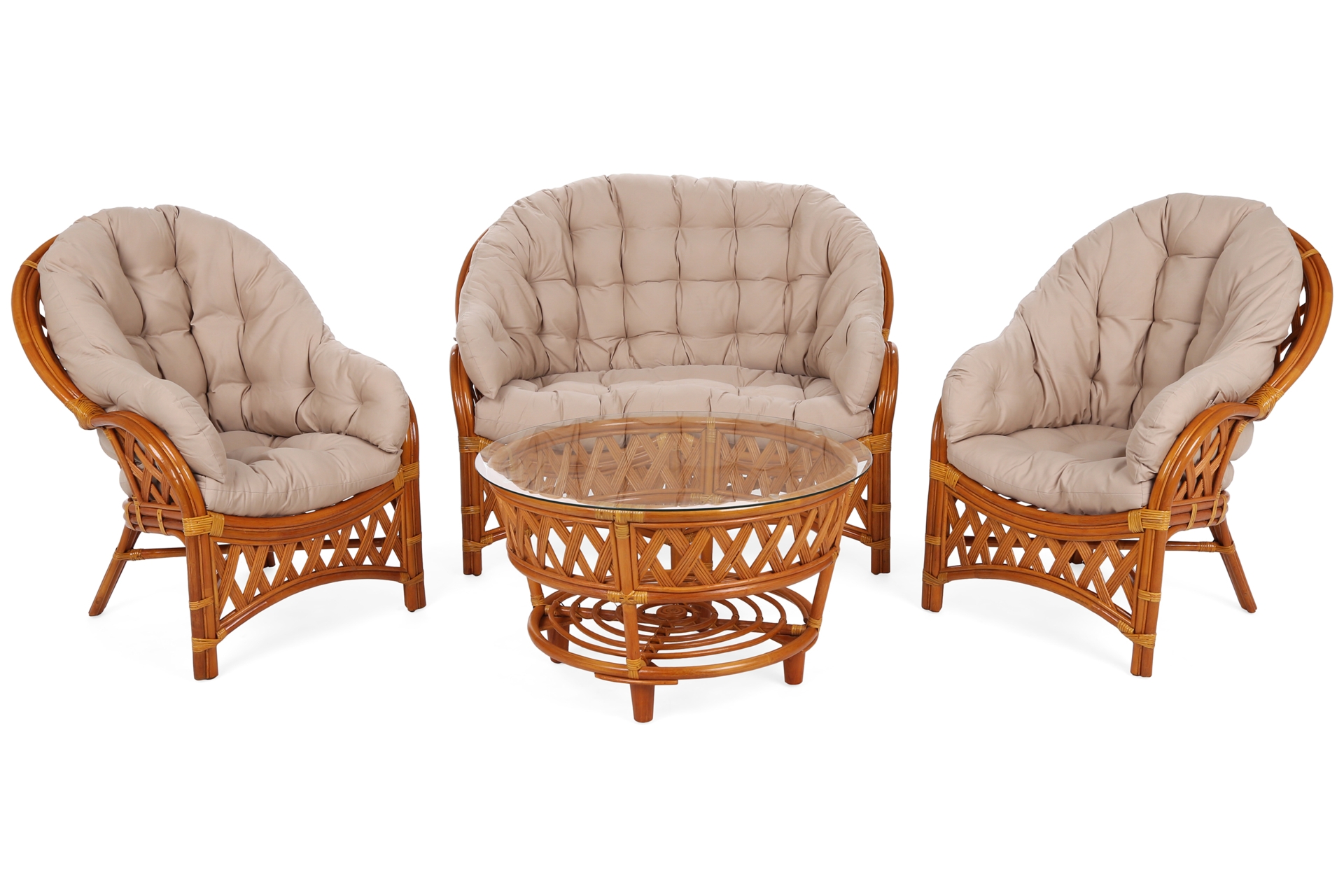 Meble ogrodowe rattanowe Diego Orange / Latte 3+1