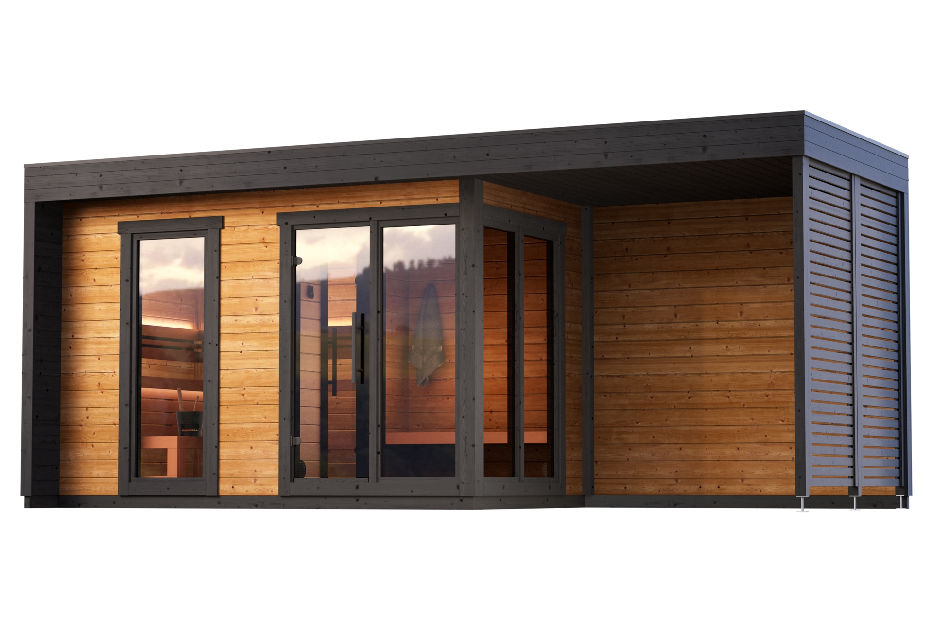 Sauna fińska zewnętrzna Leil® Saunas Patio L Plus 5-osobowa