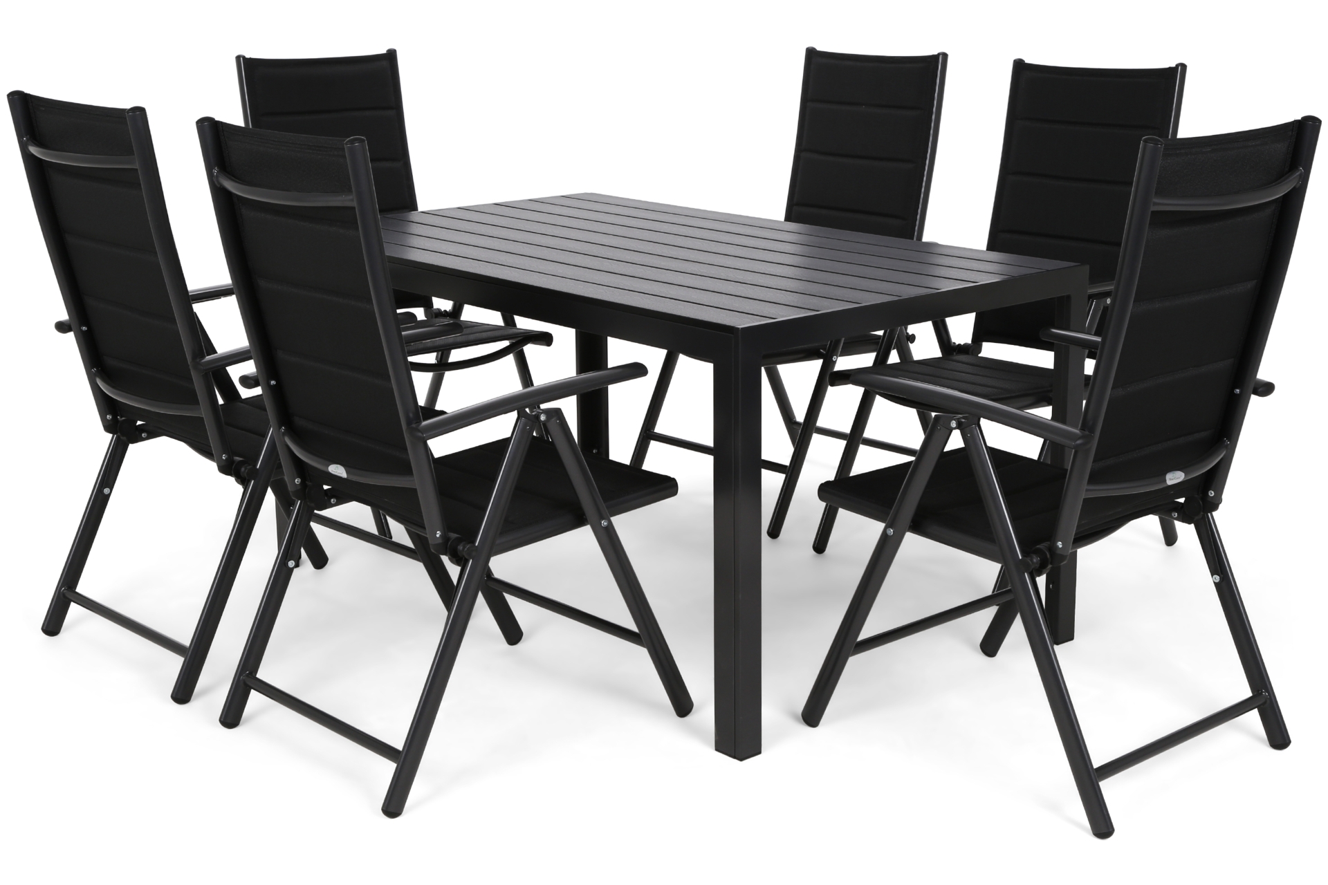 Meble ogrodowe aluminiowe Ibiza 150 cm Black / Black 6+1