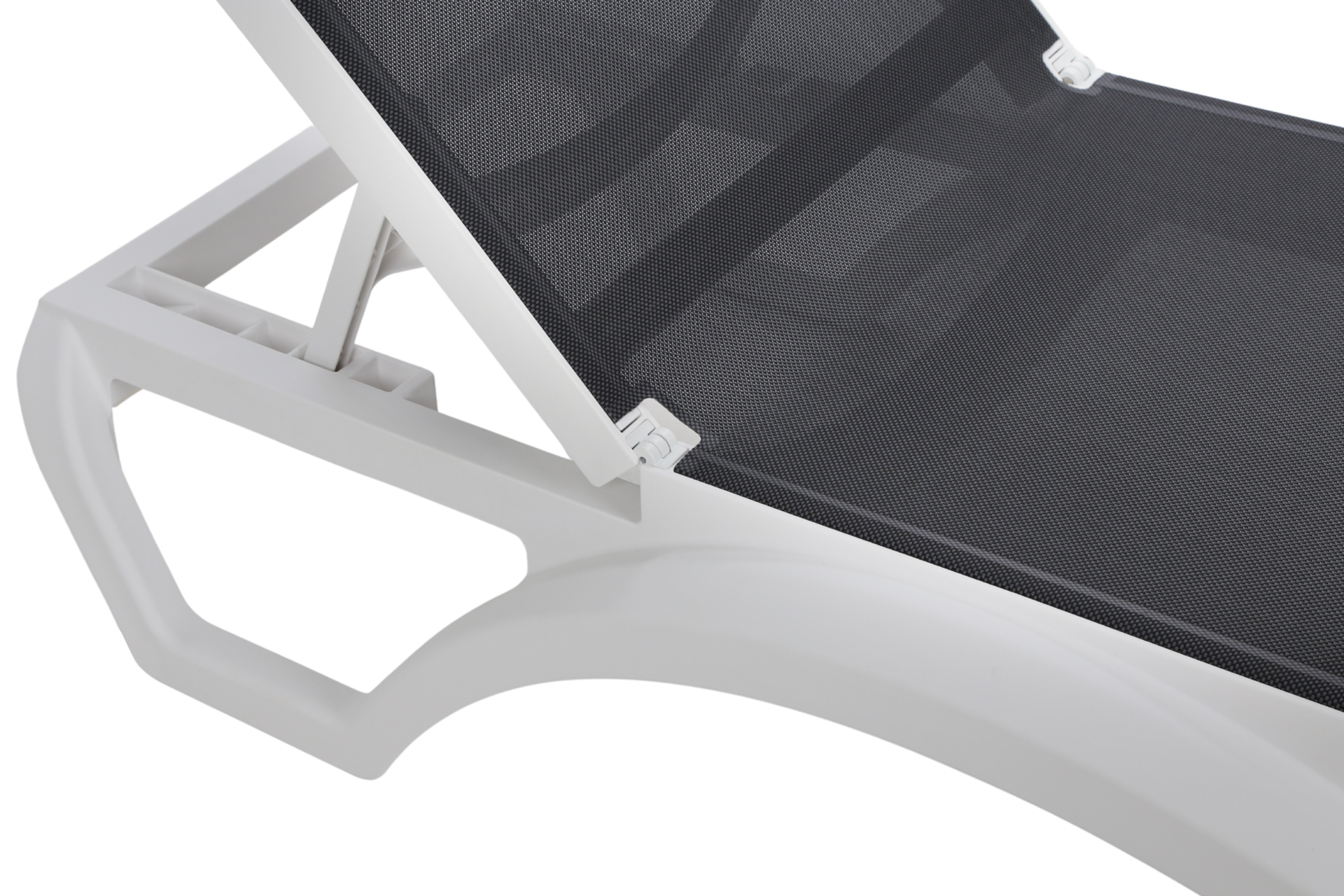 Zestaw leżaków ogrodowych Monako White / Dark Grey ze stolikiem 