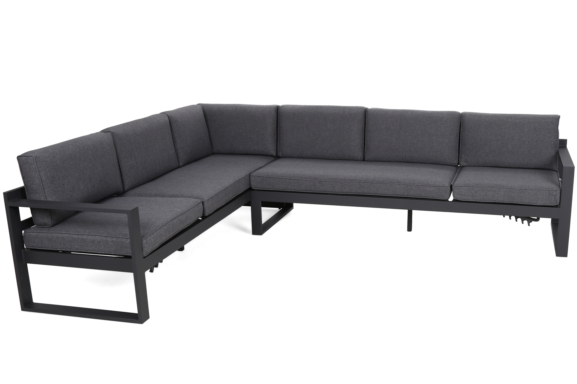 Narożne meble ogrodowe aluminiowe Neapol Comfort Grey / Grey Melange