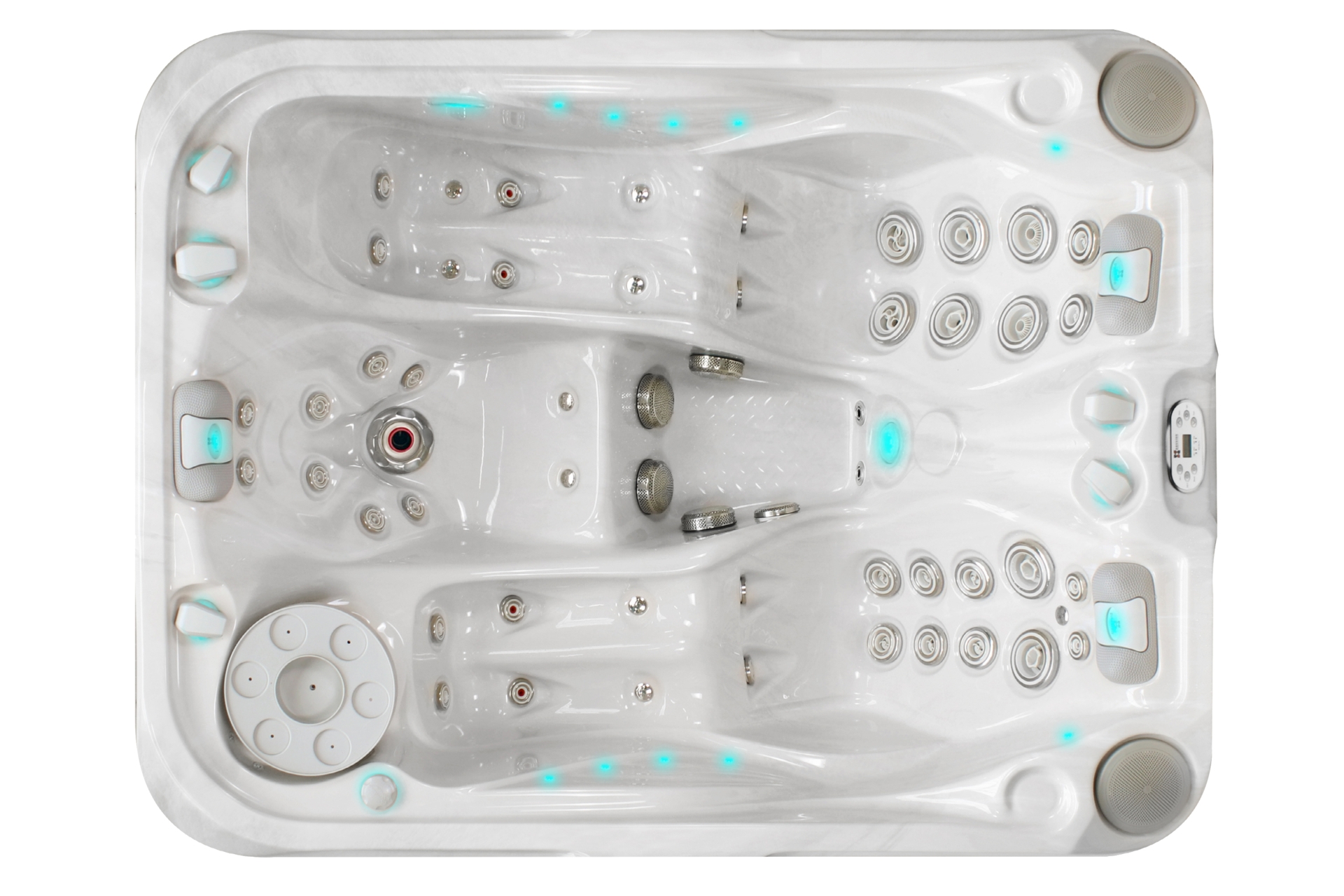 Wanna ogrodowa z hydromasażem Aquess Soulmate 3202 3-osobowa Sterling White / OAK