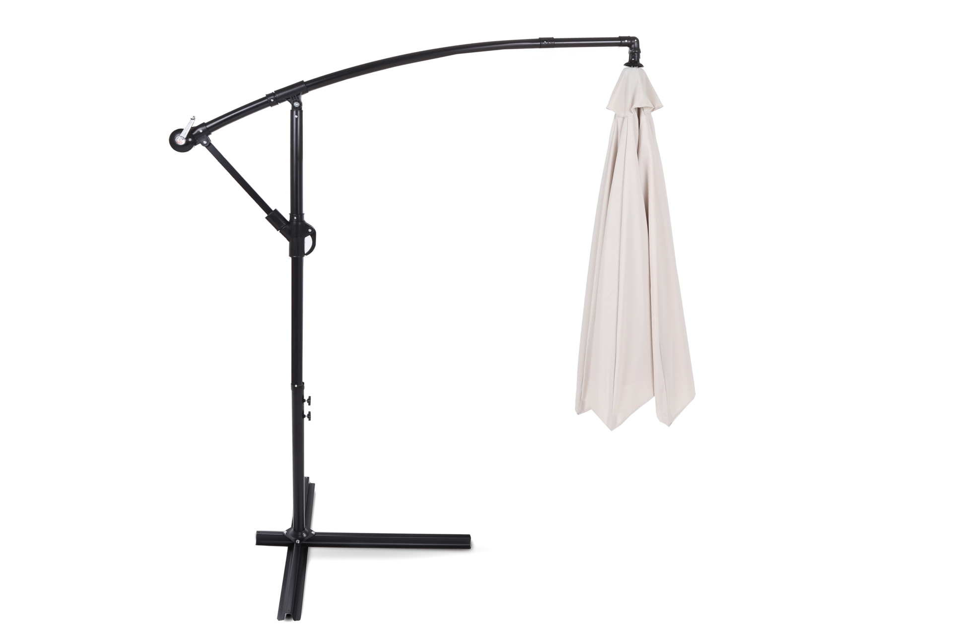 Parasol ogrodowy Malabo 300 cm Black / Ecru z podstawą