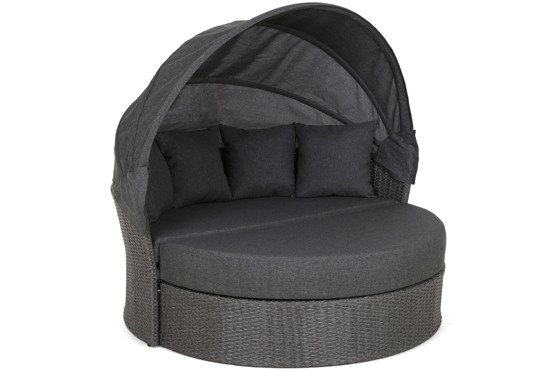 Sofa ogrodowa z baldachimem Sydney Grey / Grey Melange - dla 3 osób - szara Sofa ogrodowa z baldachimem Sydney Grey / Grey Melange