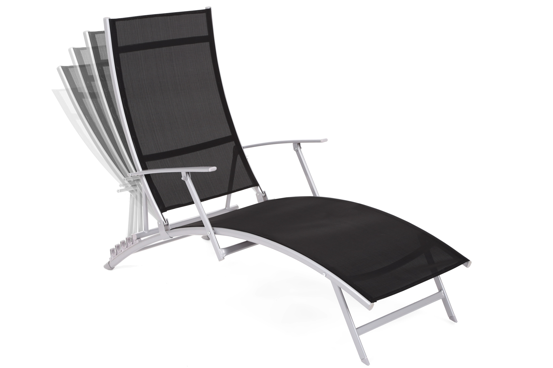Leżak ogrodowy metalowy Summer Silver / Black