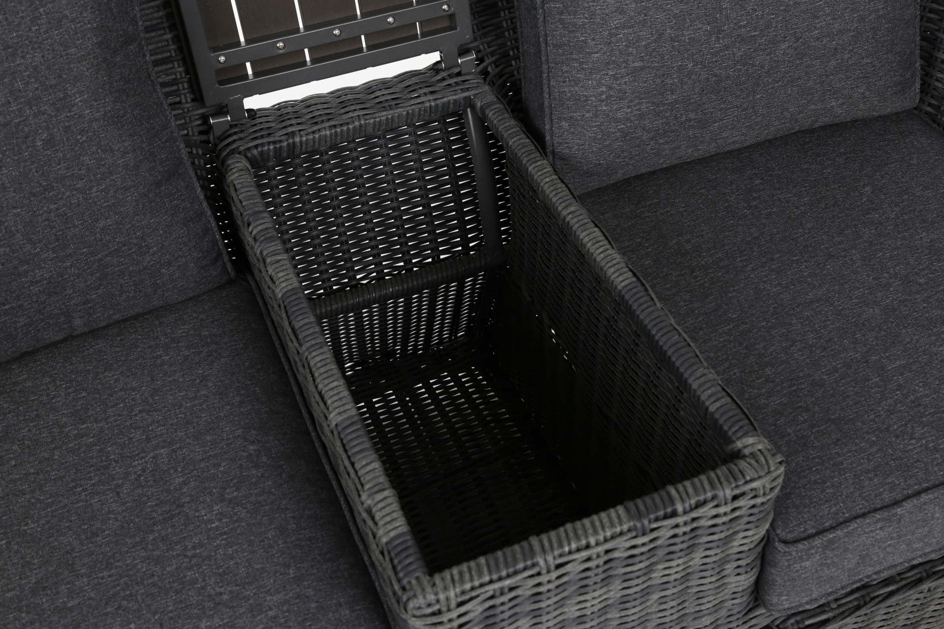 Sofa ogrodowa Milos Plus Grey / Grey Melange - dla 2 osób - z podnóżkami Sofa ogrodowa Milos Plus Grey / Grey Melange