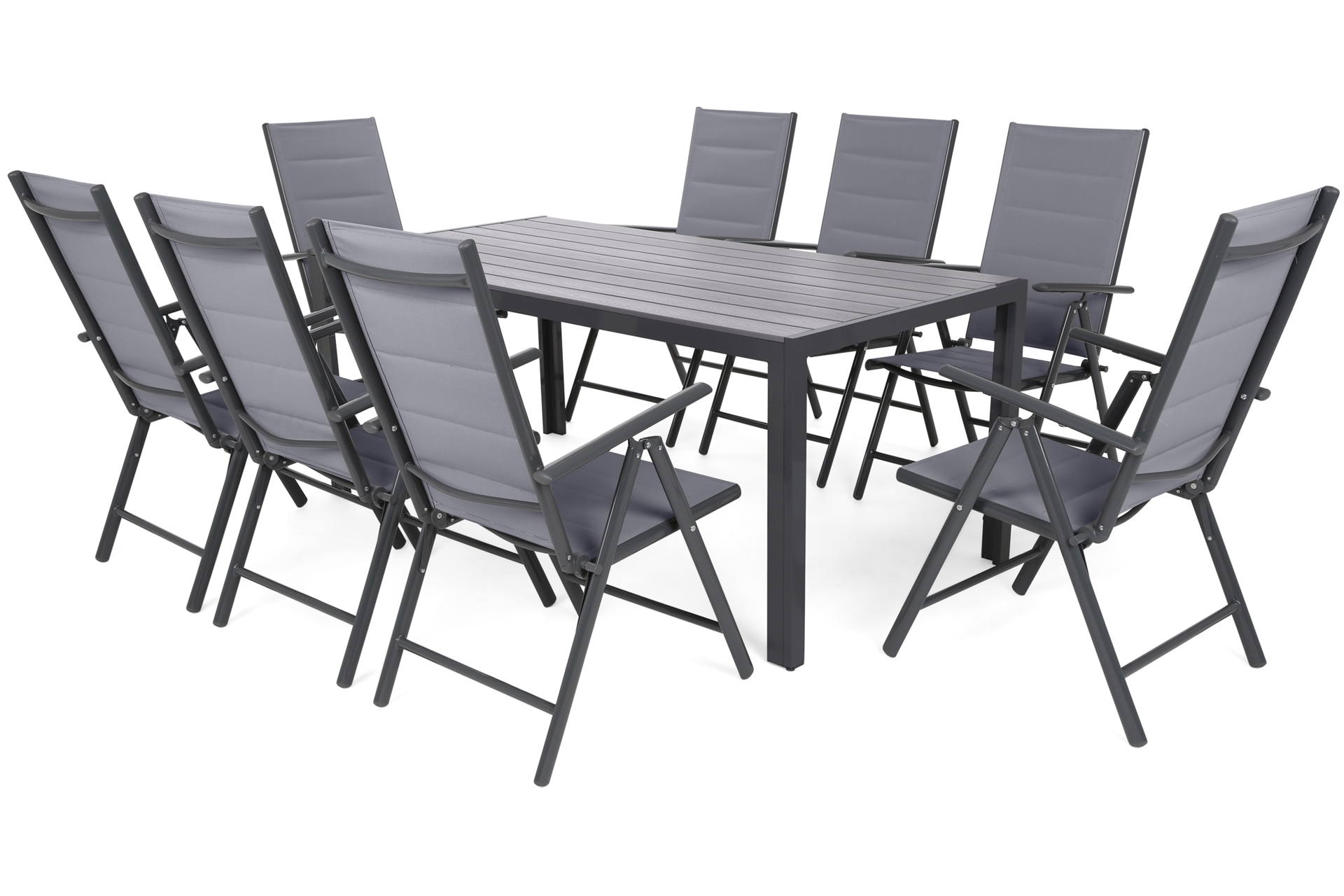 Meble ogrodowe aluminiowe Ibiza 185 cm Grey / Window Grey 8+1