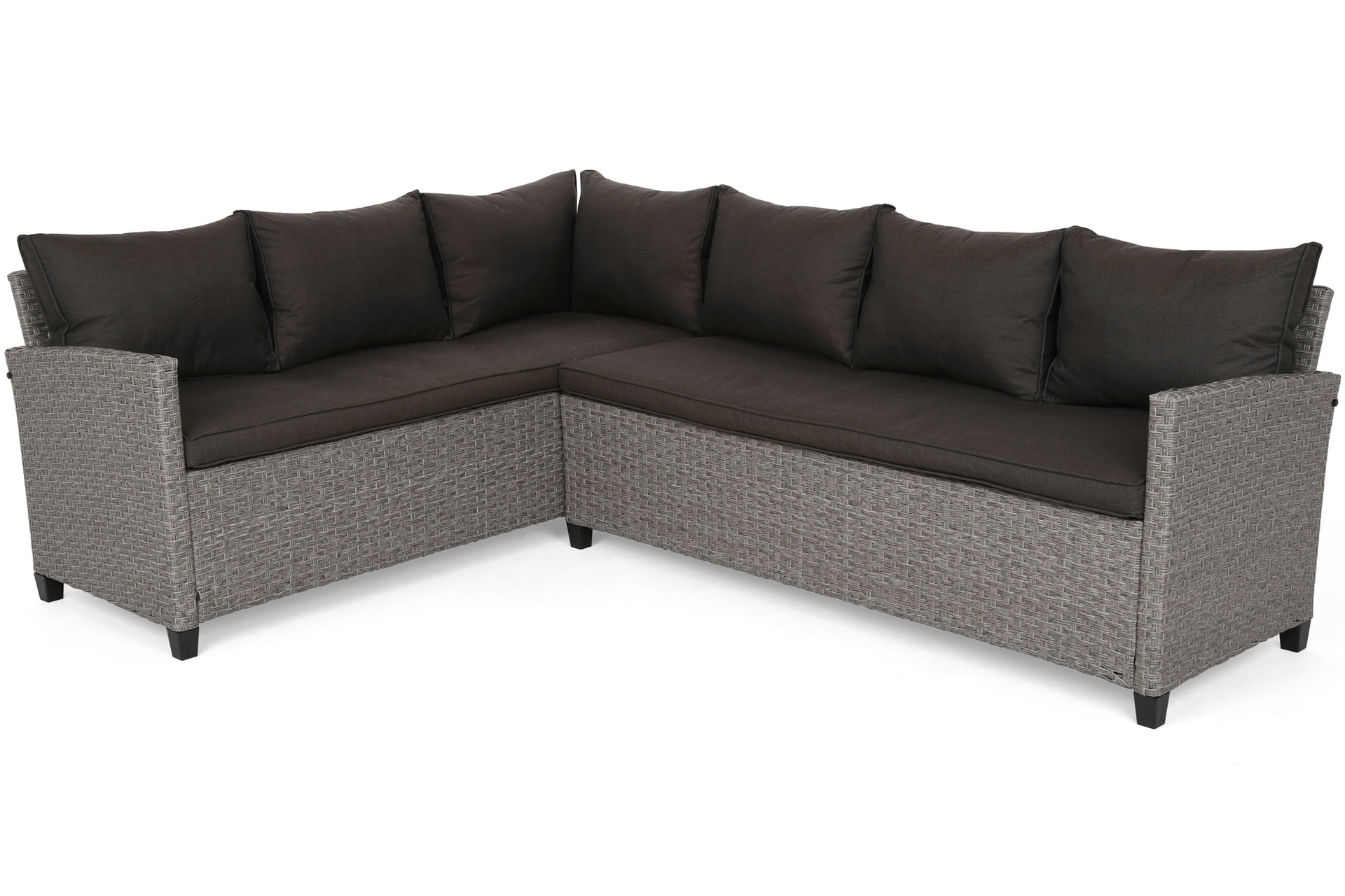 Narożne meble ogrodowe technorattanowe Lagos Muddy Grey / Black Melange