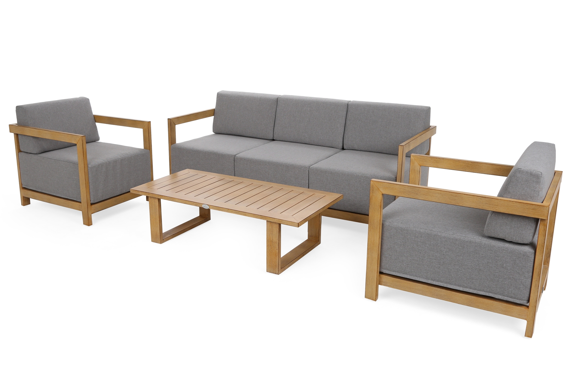 Meble ogrodowe aluminiowe Lyon Teak / Fog Grey