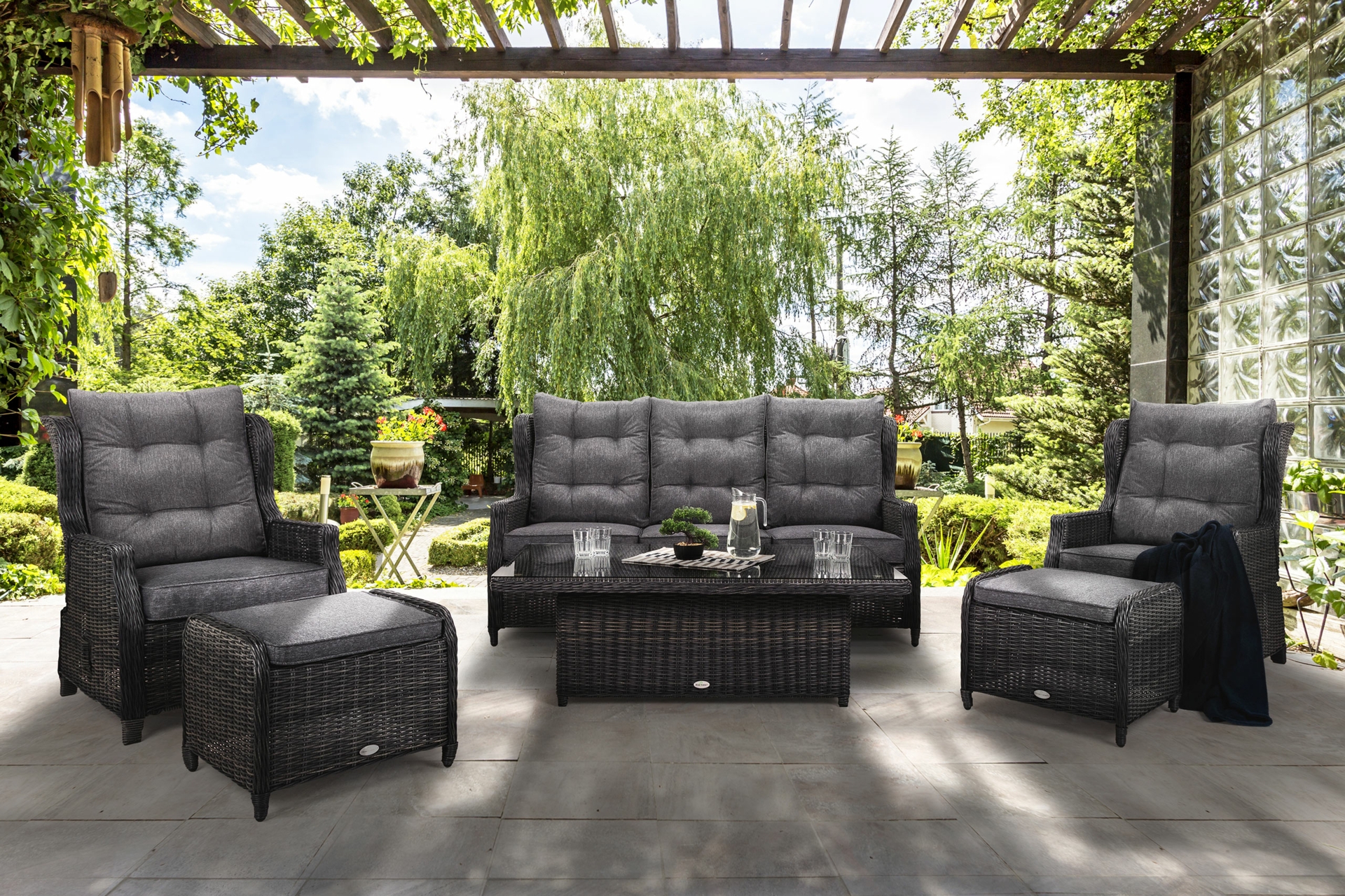 Meble ogrodowe technorattanowe Memfis Grey / Grey Melange