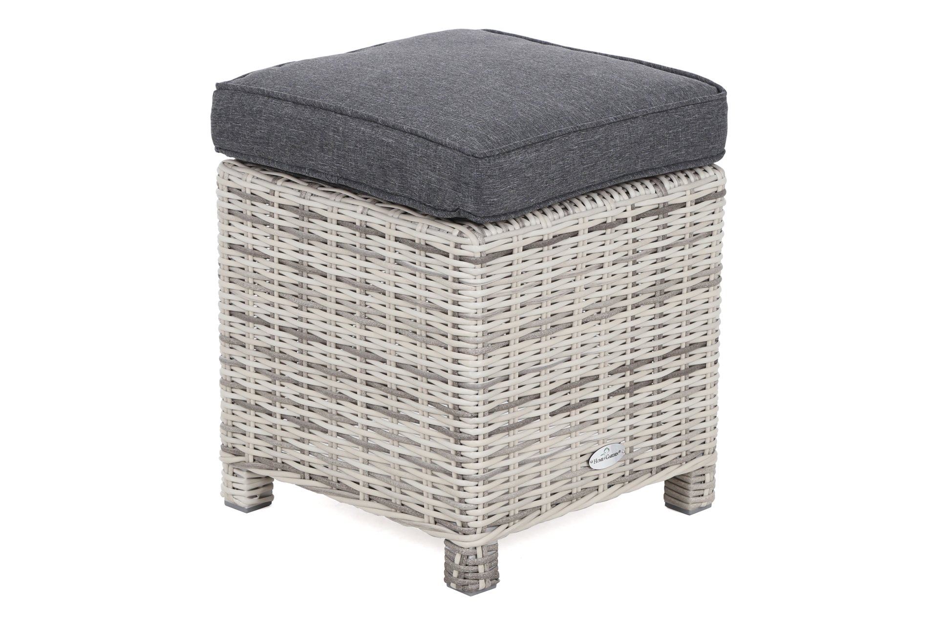 Narożny zestaw mebli ogrodowych prawy Alicante Light Grey / Grey Melange z pufami