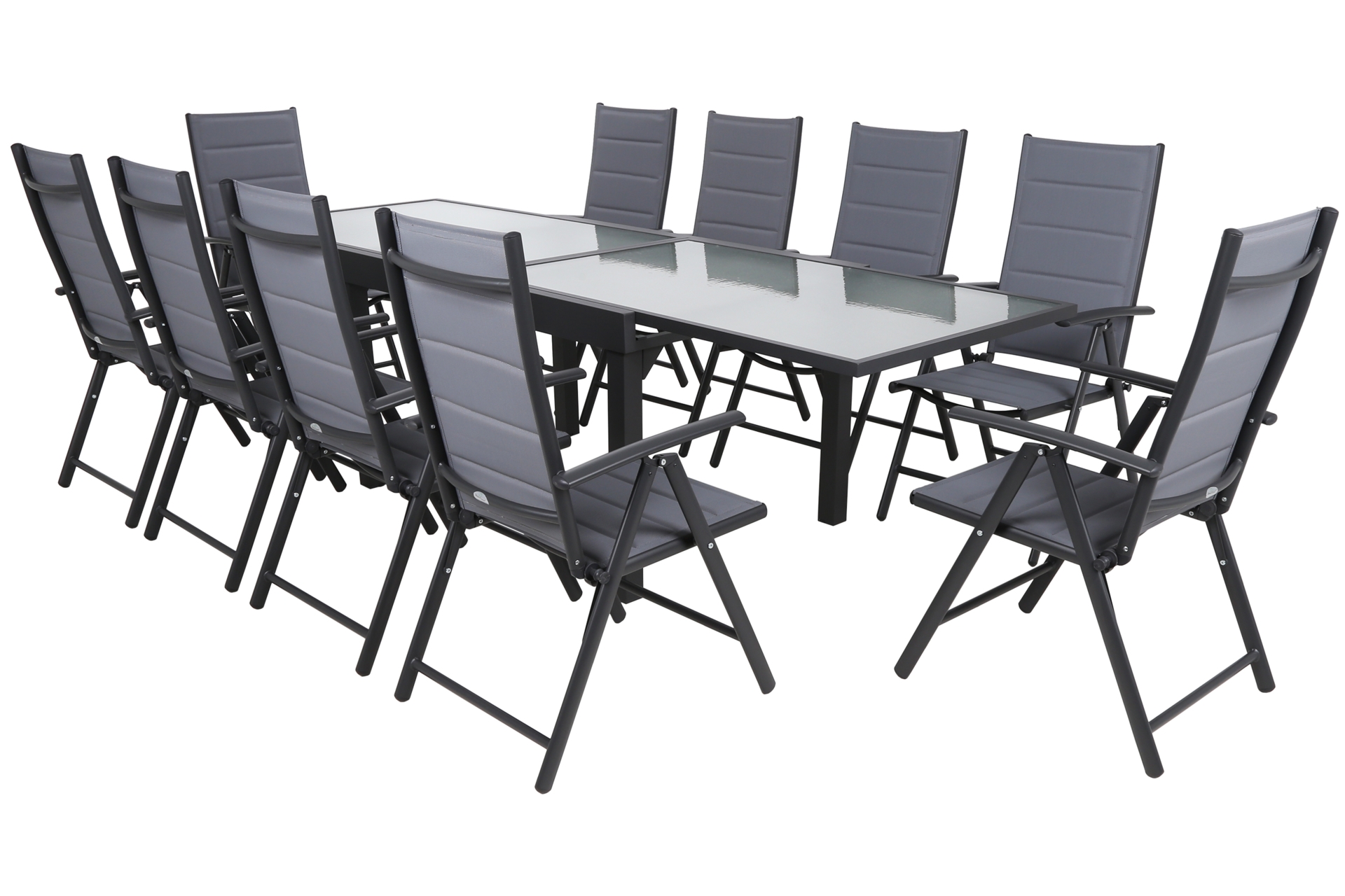 Meble ogrodowe aluminiowe Orlando Grey Ibiza Grey / Window Grey 10+1