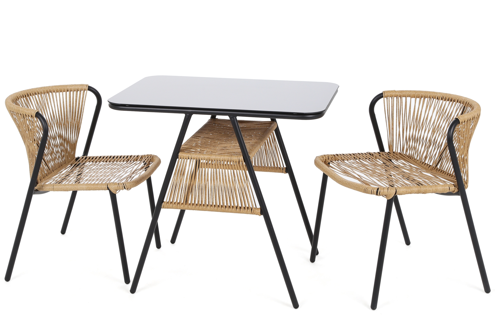 Meble balkonowe technorattanowe Fiuggi Black / Beige