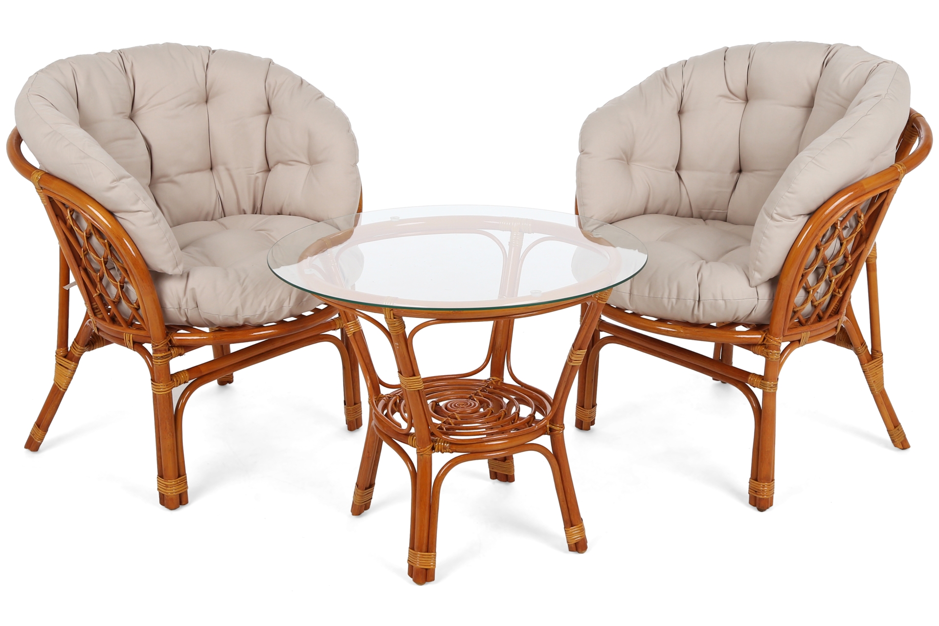 Meble ogrodowe rattanowe Bahama Orange / Cream 2+1 - dla 3 osób Meble ogrodowe rattanowe Bahama Orange / Cream 2+1