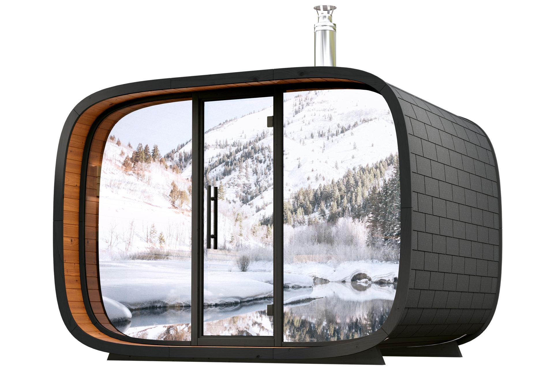 Sauna fińska zewnętrzna Leil® Saunas Round Cube Single 2.0 6-osobowa