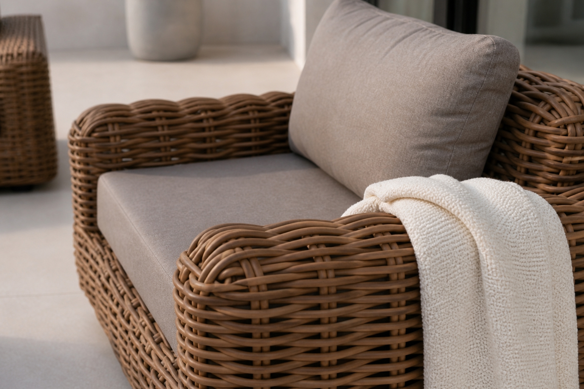 Meble ogrodowe technorattanowe Umbria Beige / Taupe Melange