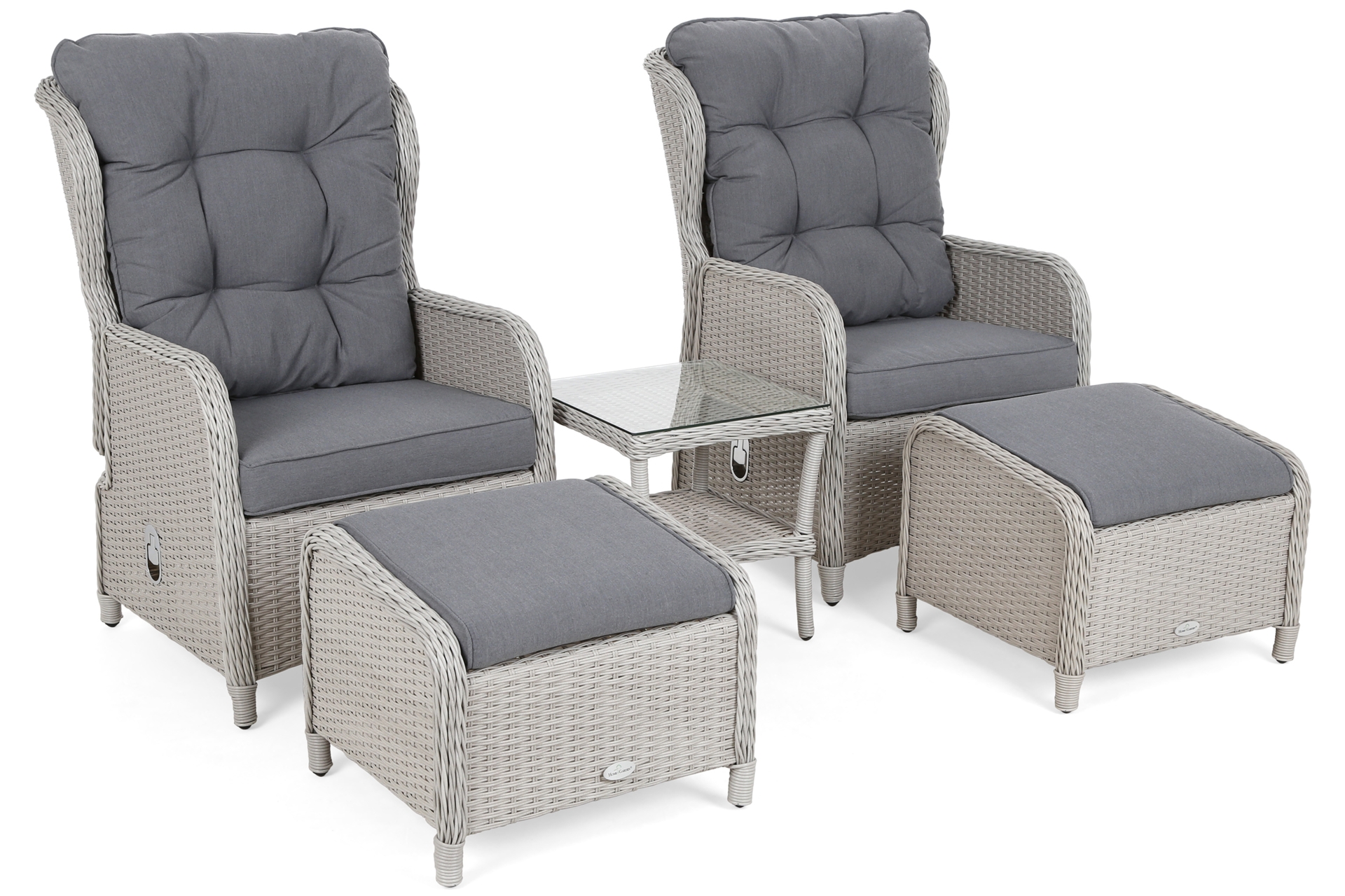 Meble ogrodowe technorattanowe Sofia White / Grey