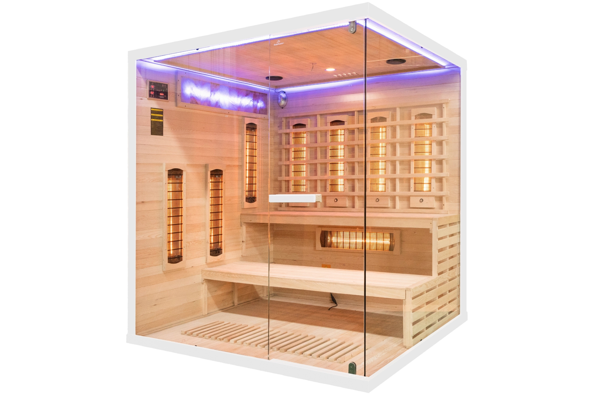 Sauna infrared narożna Nordum Pure 4-osobowa biała