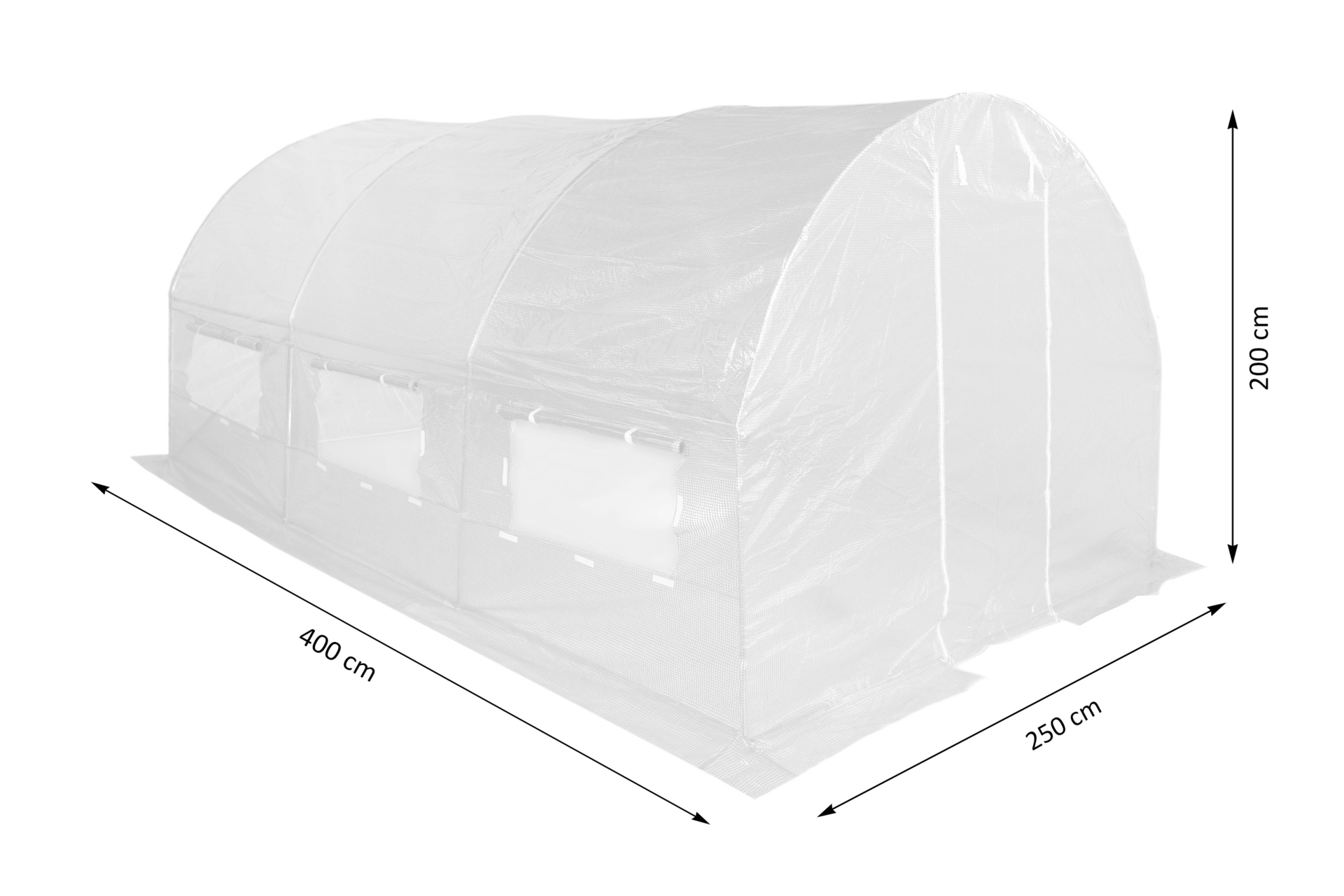 Tunel foliowy 2,5x4 m wzmocniony zielony